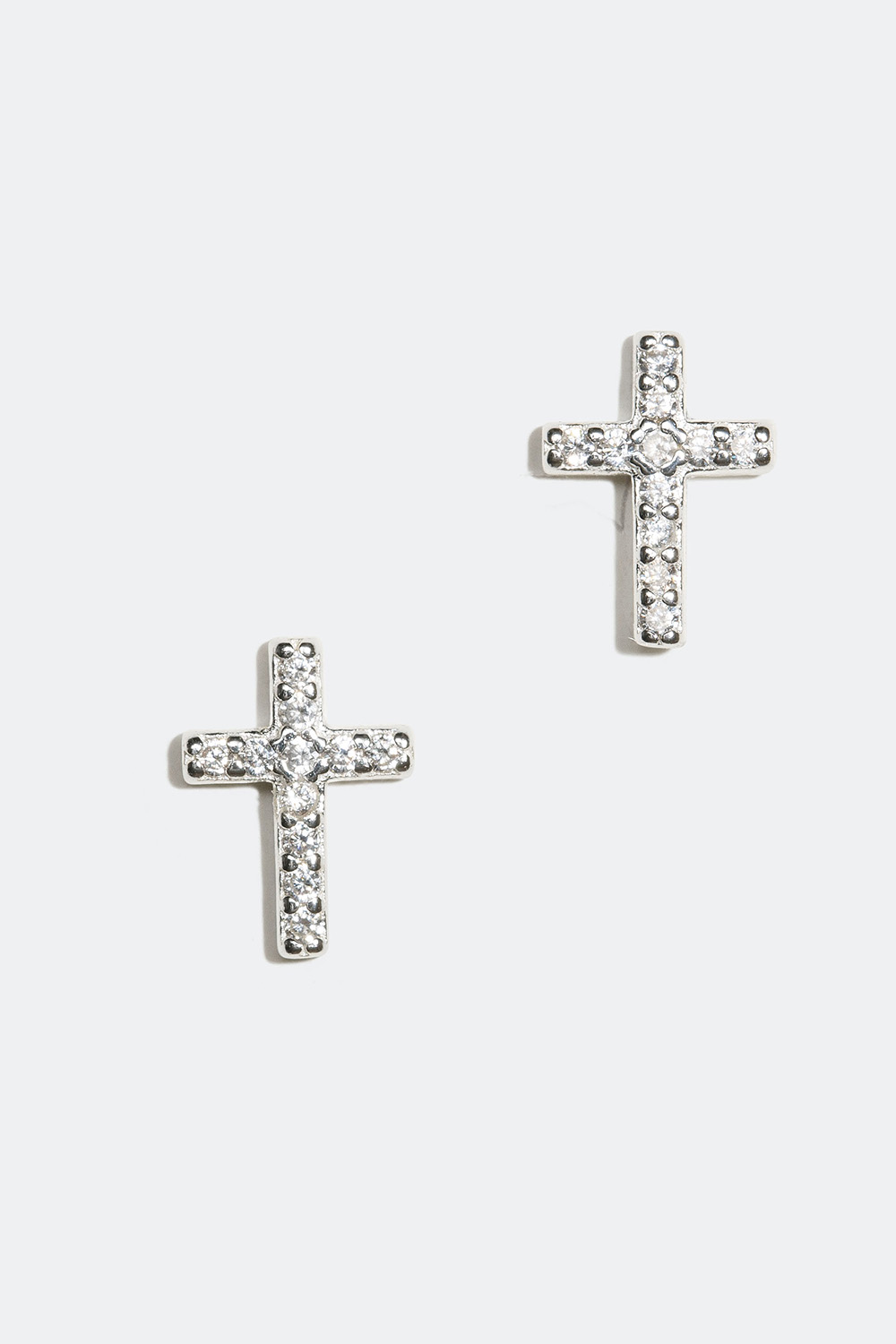 Ørestuds i ekte sølv med kors og Cubic Zirconia i gruppen Ekte sølv / Sølvøredobber hos Glitter (55300115)