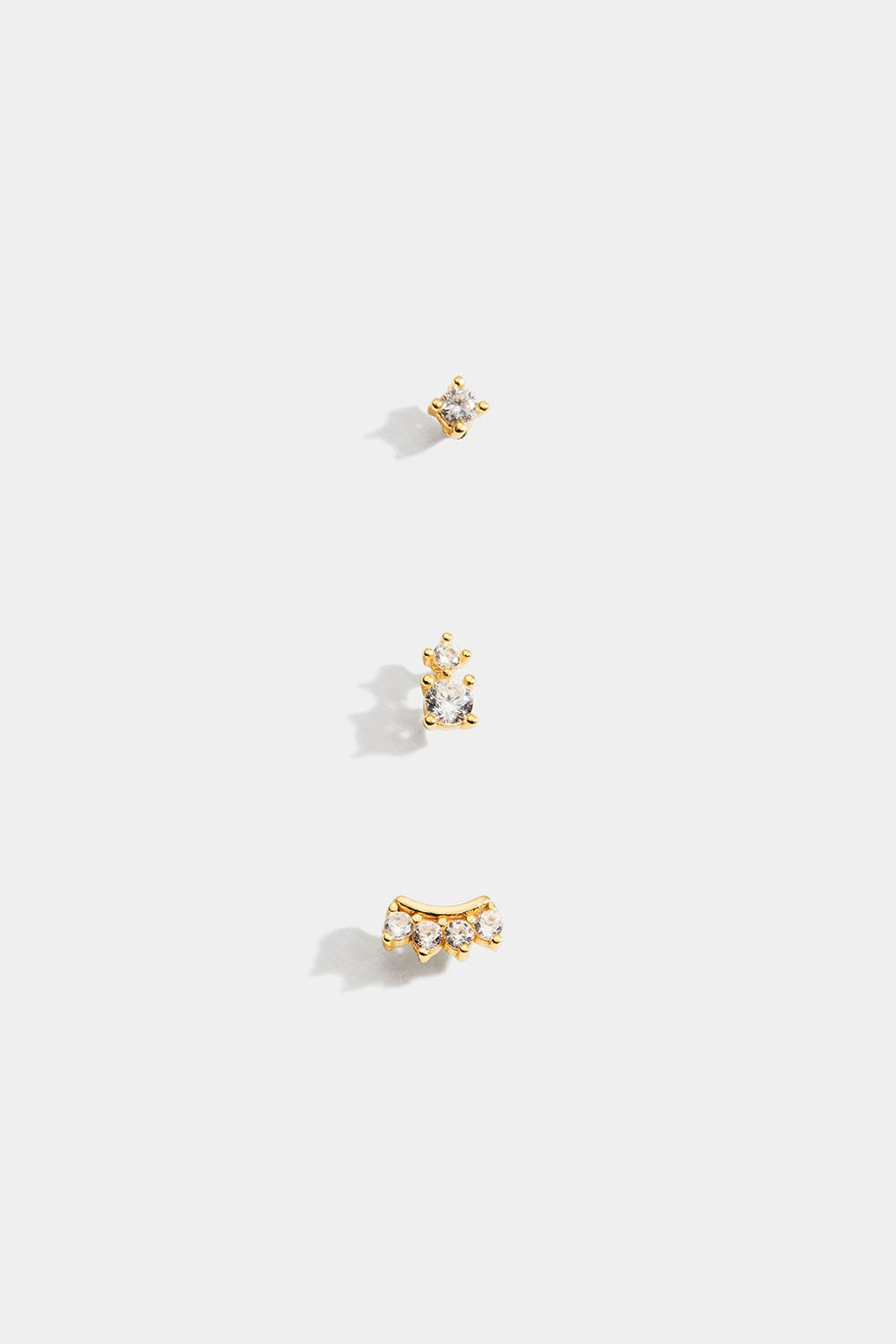 Ministuds i ulike former i 18k gullbelagt sølv med Cubic Zirconia i gruppen 18 K Gullbelagt sølv / Øredobber i 18 K gull hos Glitter (553004432002)