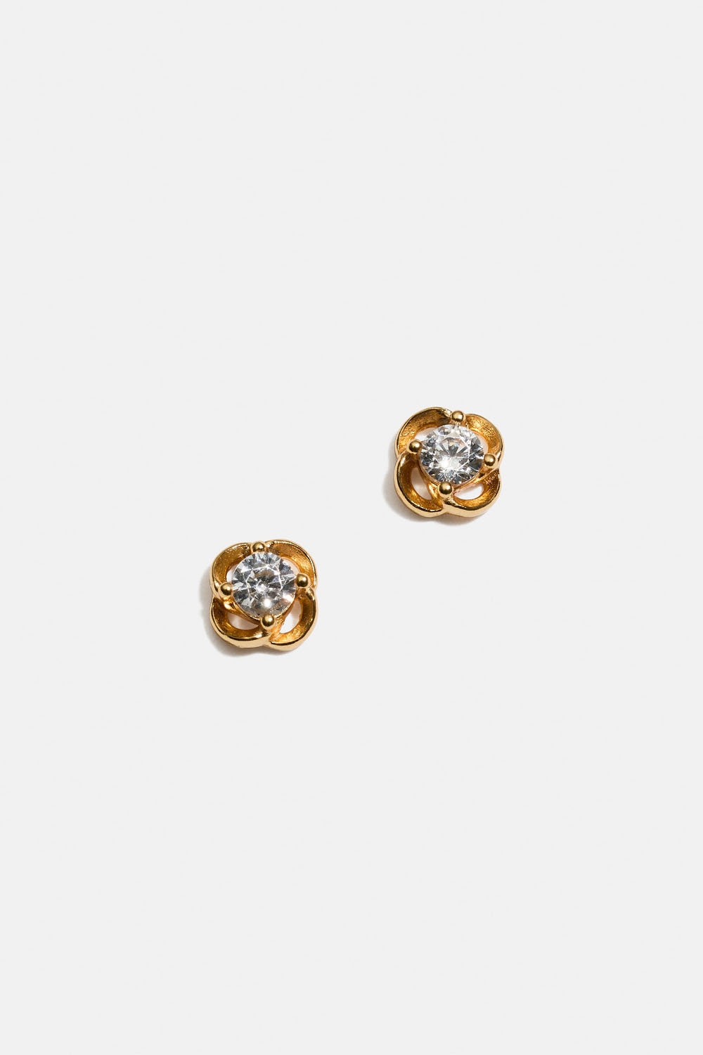 Små øredobber i 18k forgylt ekte sølv med runde former og Cubic Zirconia i gruppen 18 K Gullbelagt sølv / Øredobber i 18 K gull hos Glitter (553004512002)