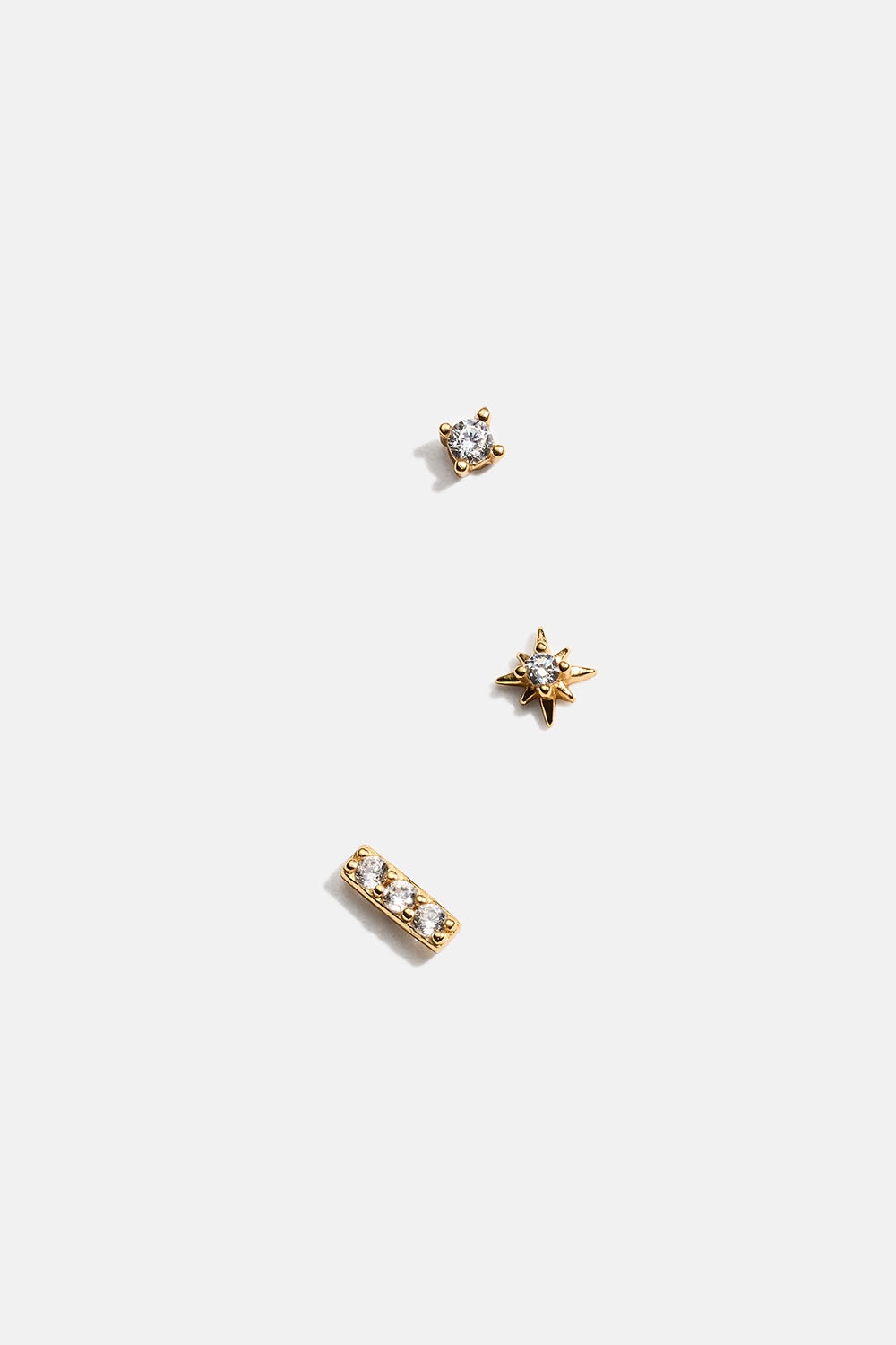 Ministuds i 18k gullbelagt ekte sølv for flere hull i øret med kubisk zirkonia i gruppen Smykker / Øredobber / Flere hull i øret hos Glitter (553004902002)