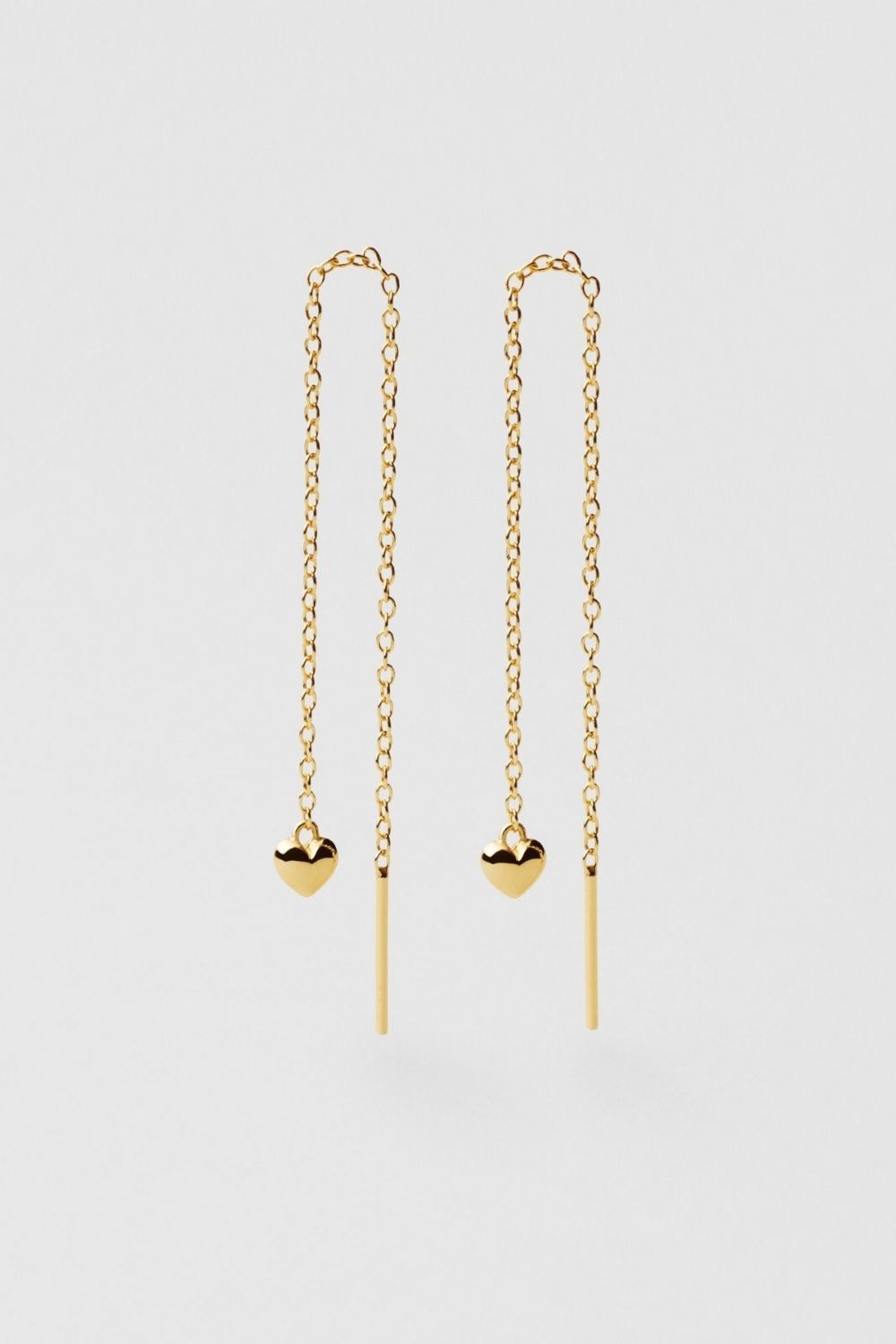 Puffy Heart Chain Earrings 18k Gold Plated i gruppen Gullbelagt ekte sølv / Gullbelagte øredobber hos Glitter (553005932002)