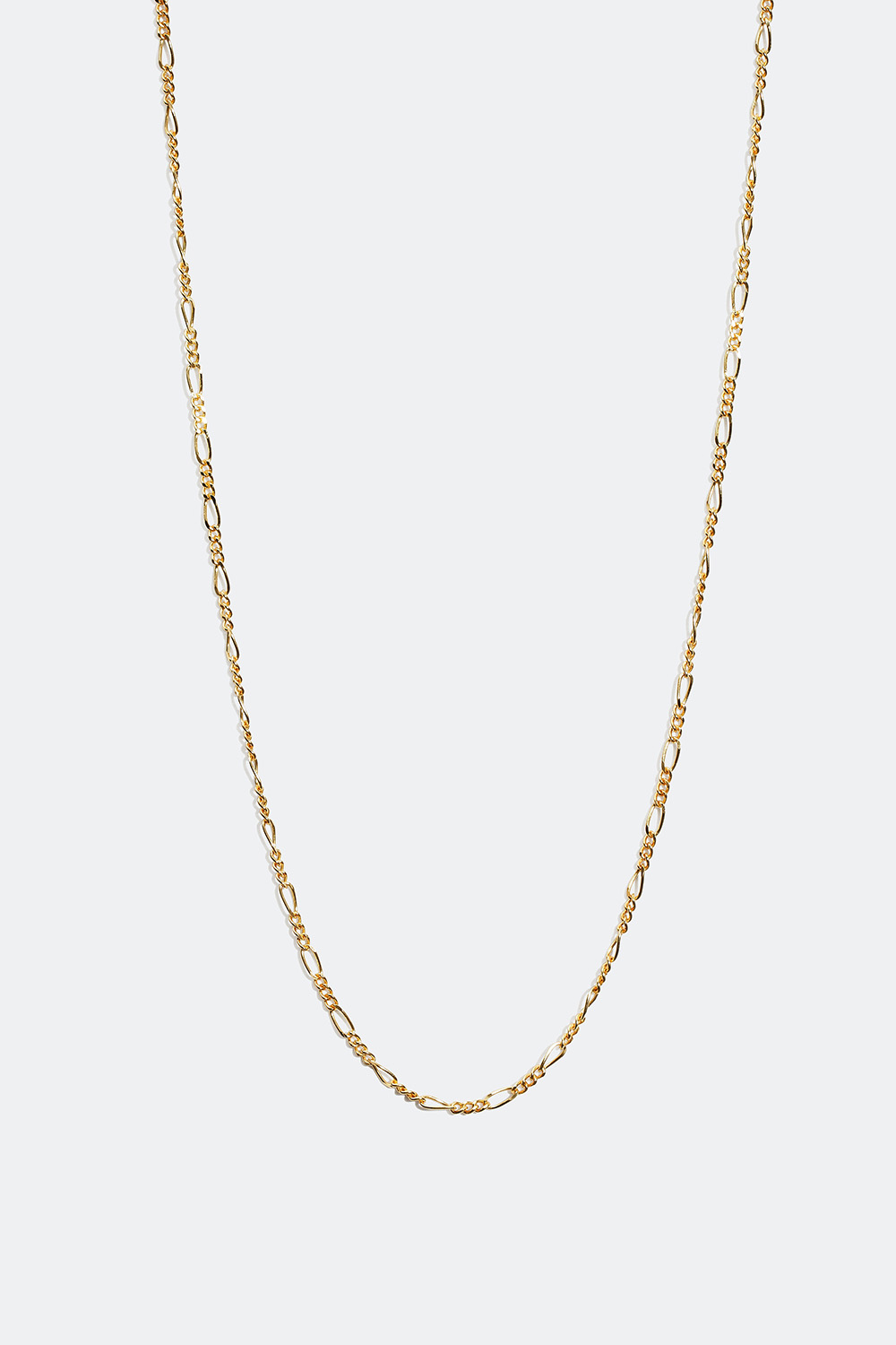 Halslenke med figarokjede, forgylt med 18 K gull, 45 cm i gruppen 18 K Gullbelagt sølv / Halskjeder i 18 K gull hos Glitter (55400045)