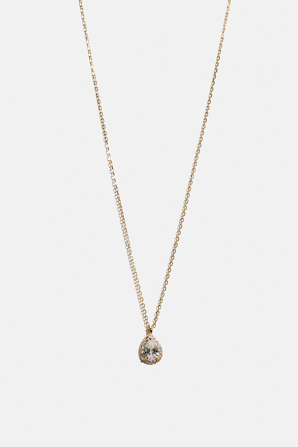 Halskjede i 18k forgylt ekte sølv med med Cubic Zirconia-anheng i gruppen Gullbelagt ekte sølv / Gullbelagte halskjeder hos Glitter (554001272002)