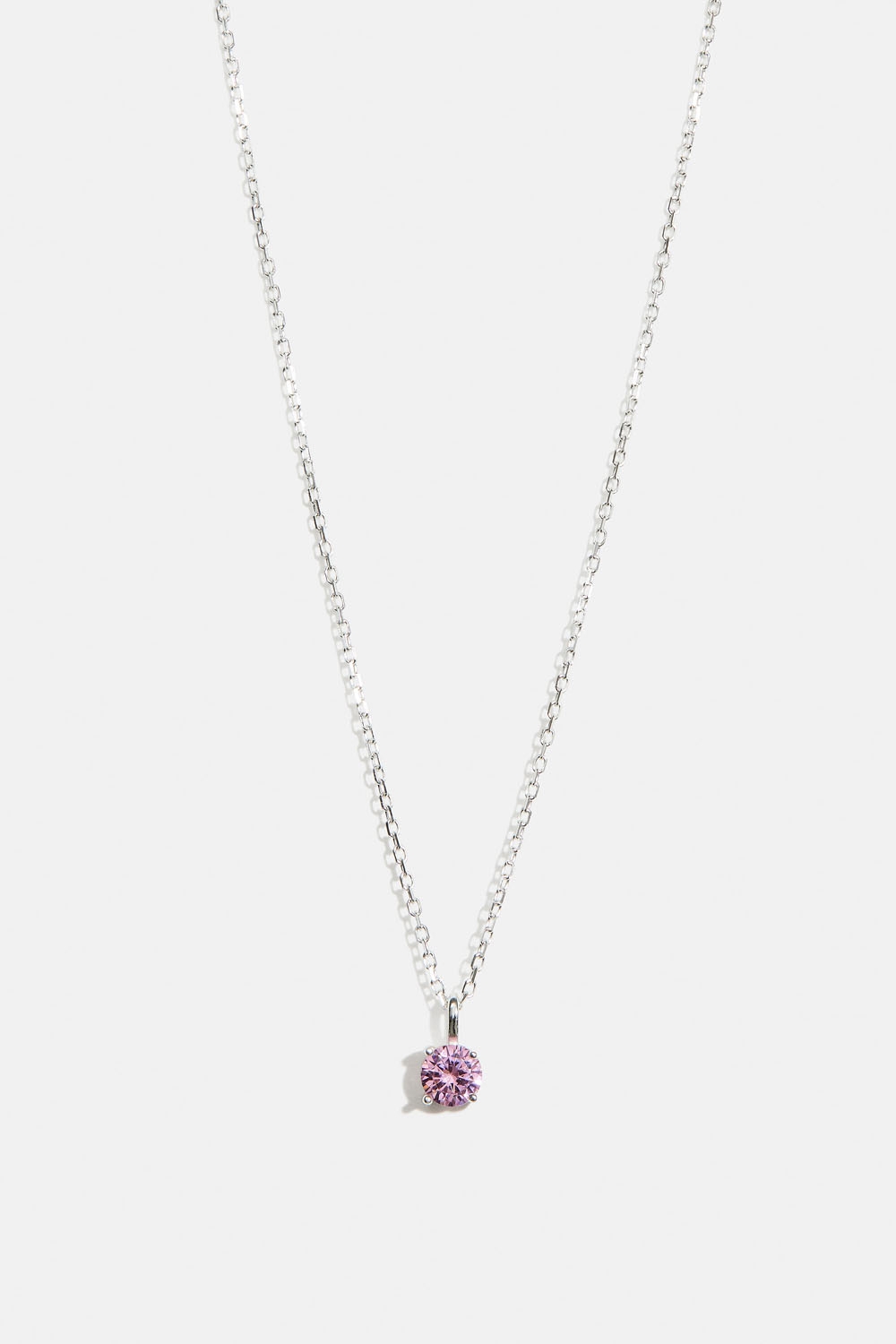 Halskjede i ekte sølv med rosa Cubic Zirkonia i gruppen Ekte sølv / Sølvhalskjeder hos Glitter (554001321001)