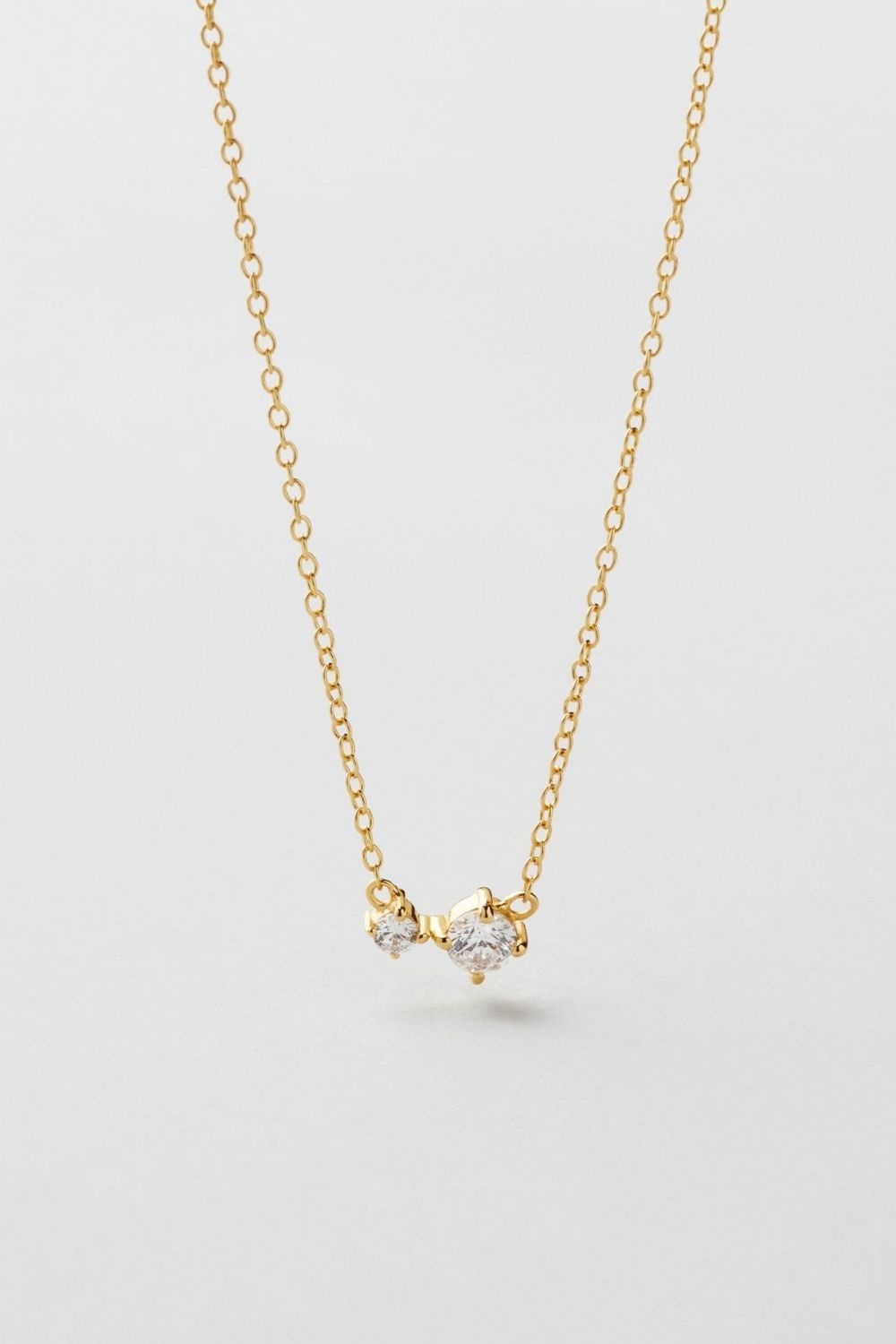 Sparkle Duo Necklace 18k Gold Plated i gruppen Gullbelagt ekte sølv / Gullbelagte halskjeder hos Glitter (554004342002)