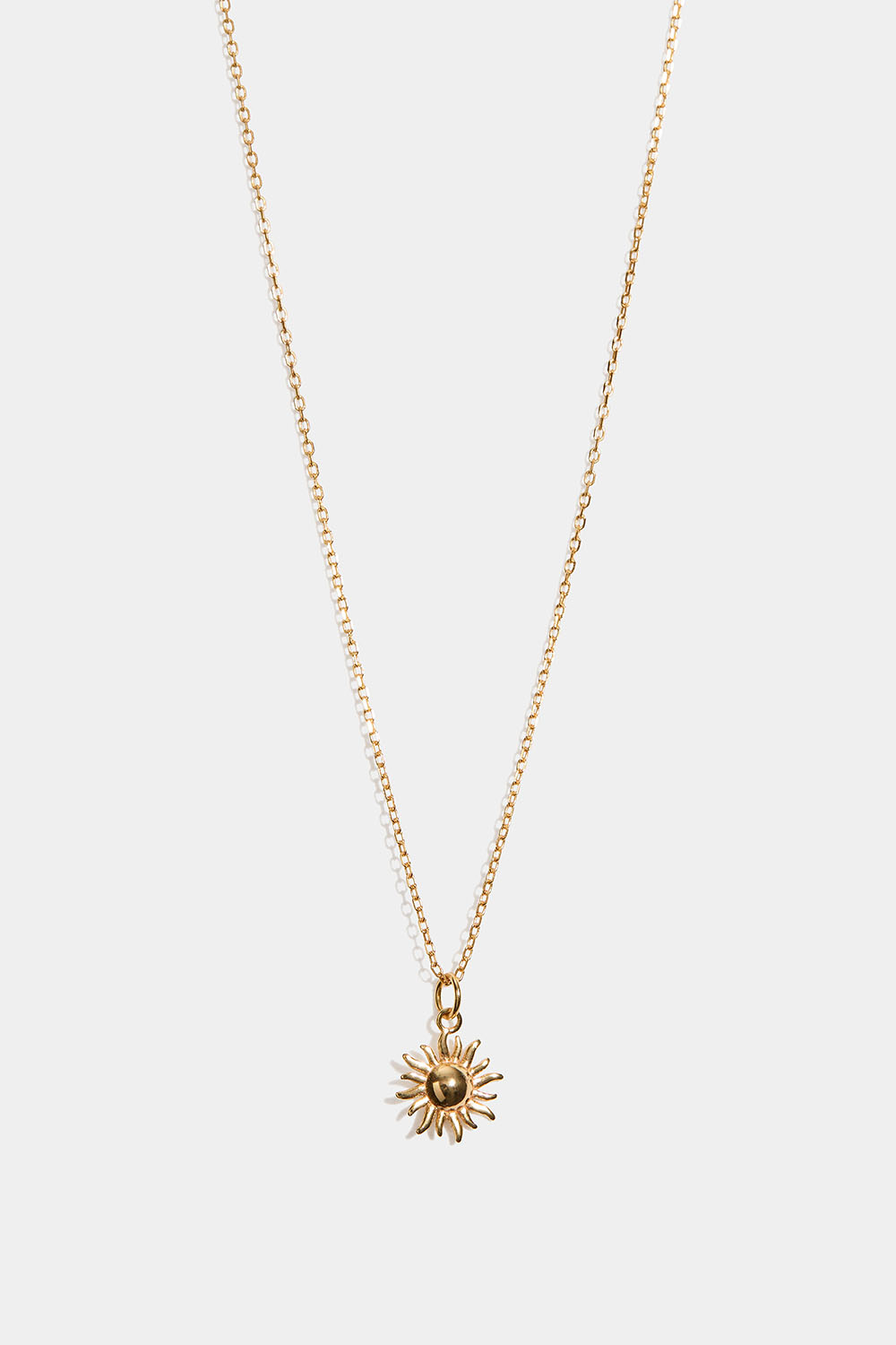 Halskjede i 18 karat gullbelagt sterlingsølv med sol i gruppen Gullbelagt ekte sølv / Gullbelagte halskjeder hos Glitter (554004352002)