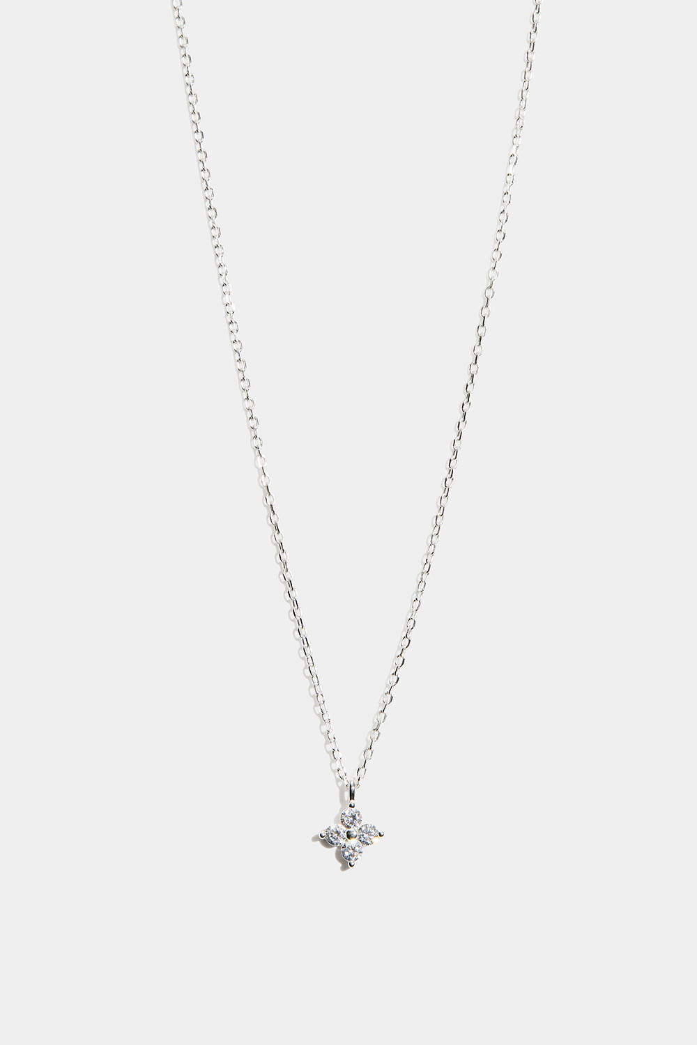 Halskjede i sterlingsølv med kubisk zirkoniaanheng i gruppen Ekte sølv / Sølvhalskjeder / Halskjeder i ekte sølv med anheng hos Glitter (554004361001)