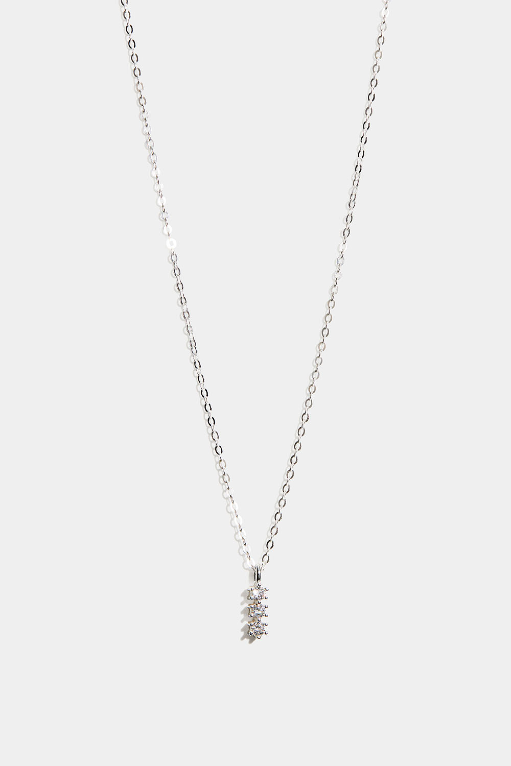 Halskjede i sterlingsølv med stenger og kubisk zirkonia i gruppen Ekte sølv / Sølvhalskjeder hos Glitter (554004381001)