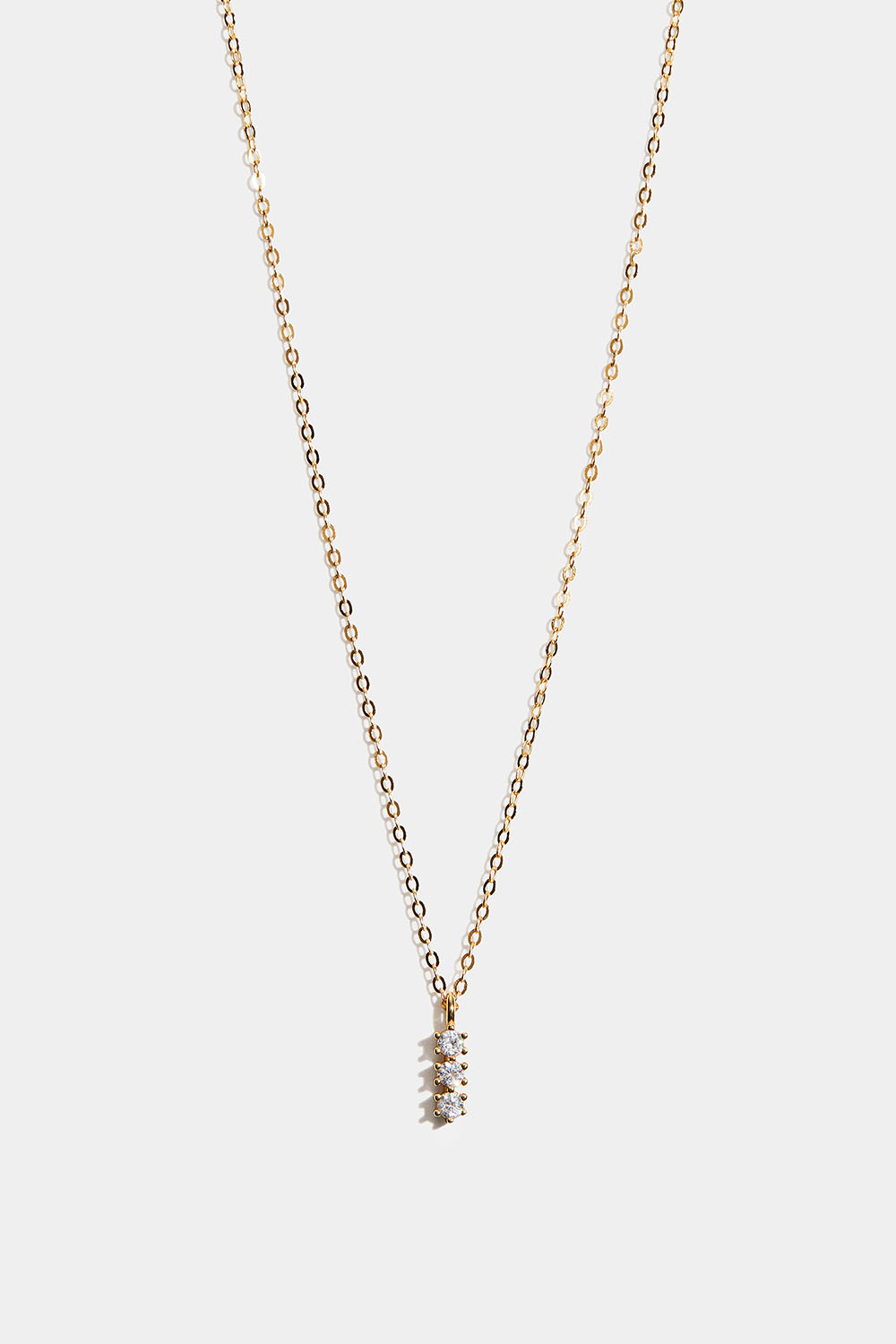 Halskjede i 18 karat gullbelagt sterlingsølv med stenger og kubisk zirkonia i gruppen Gullbelagt ekte sølv / Gullbelagte halskjeder hos Glitter (554004382002)