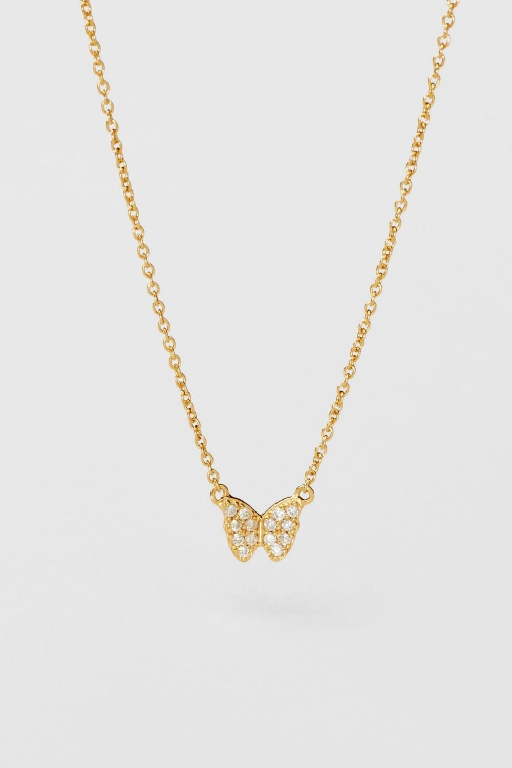 Bling Butterfly Necklace 18k Gold Plated i gruppen Gullbelagt ekte sølv / Gullbelagte halskjeder hos Glitter (554004422002)