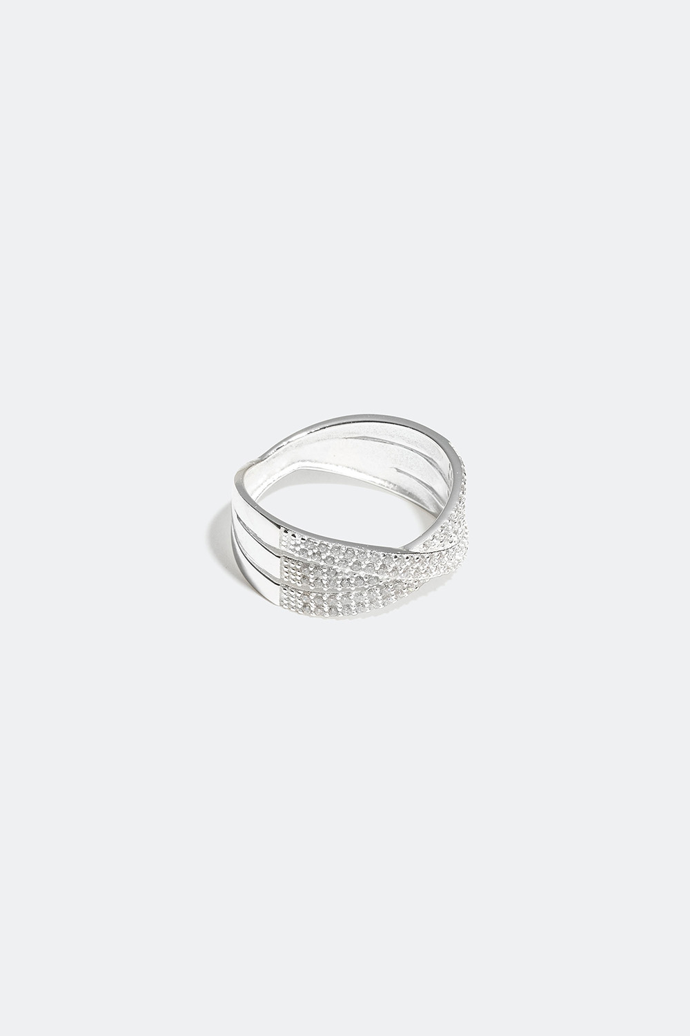 Flettet ring i ekte sølv med Cubic Zirconia i gruppen Ekte sølv / Sølvringer / Sølv hos Glitter (55600002)
