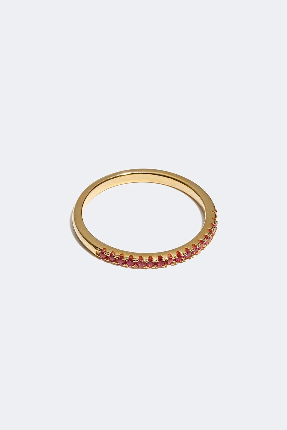 Ring forgylt med 18k gull, med rosa zirkonia-stener i gruppen 18 K Gullbelagt sølv / Ringer i 18 K gull hos Glitter (556000575)