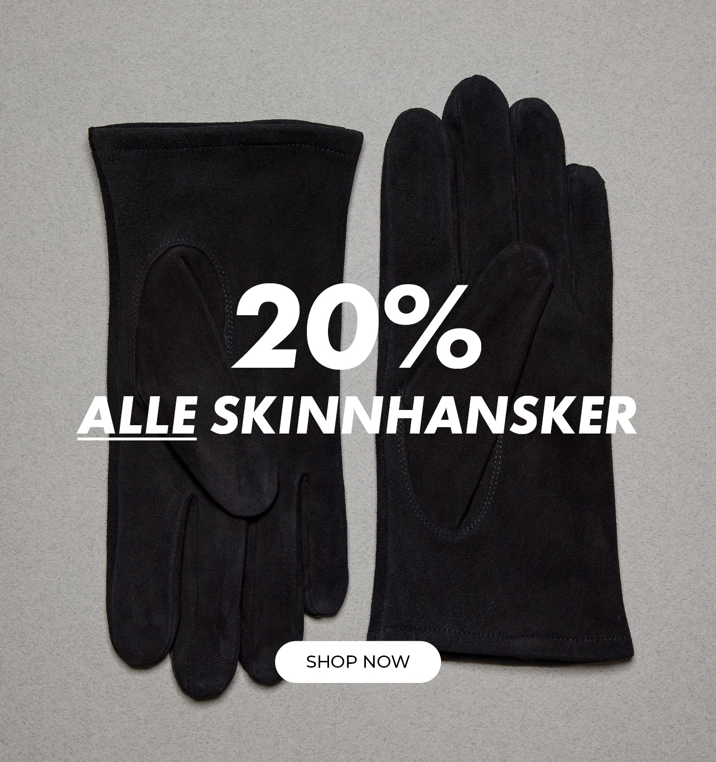 20% alle skinnhansker