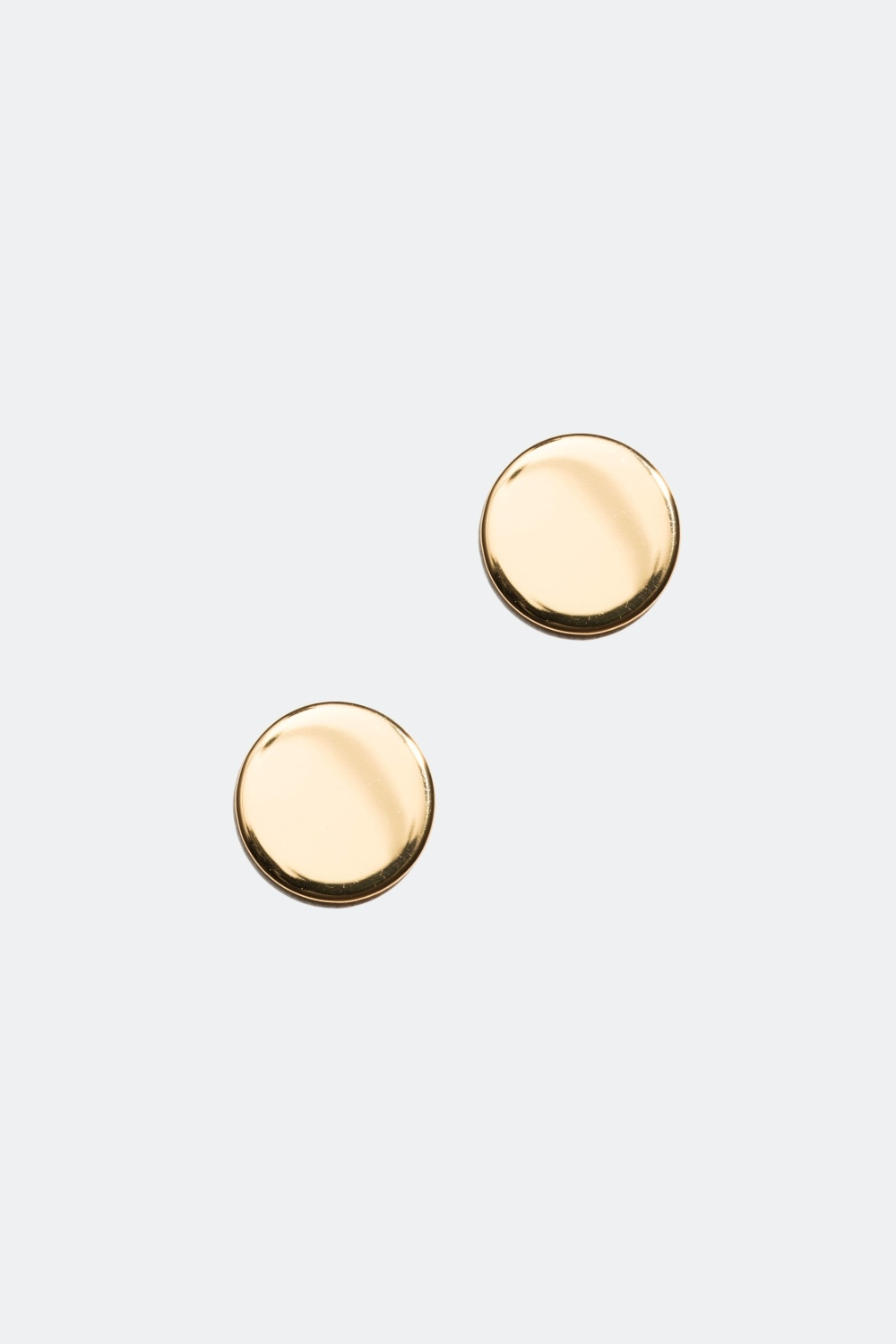 Runde glatte øredobber forgylt med 18K gull, 0,8 cm