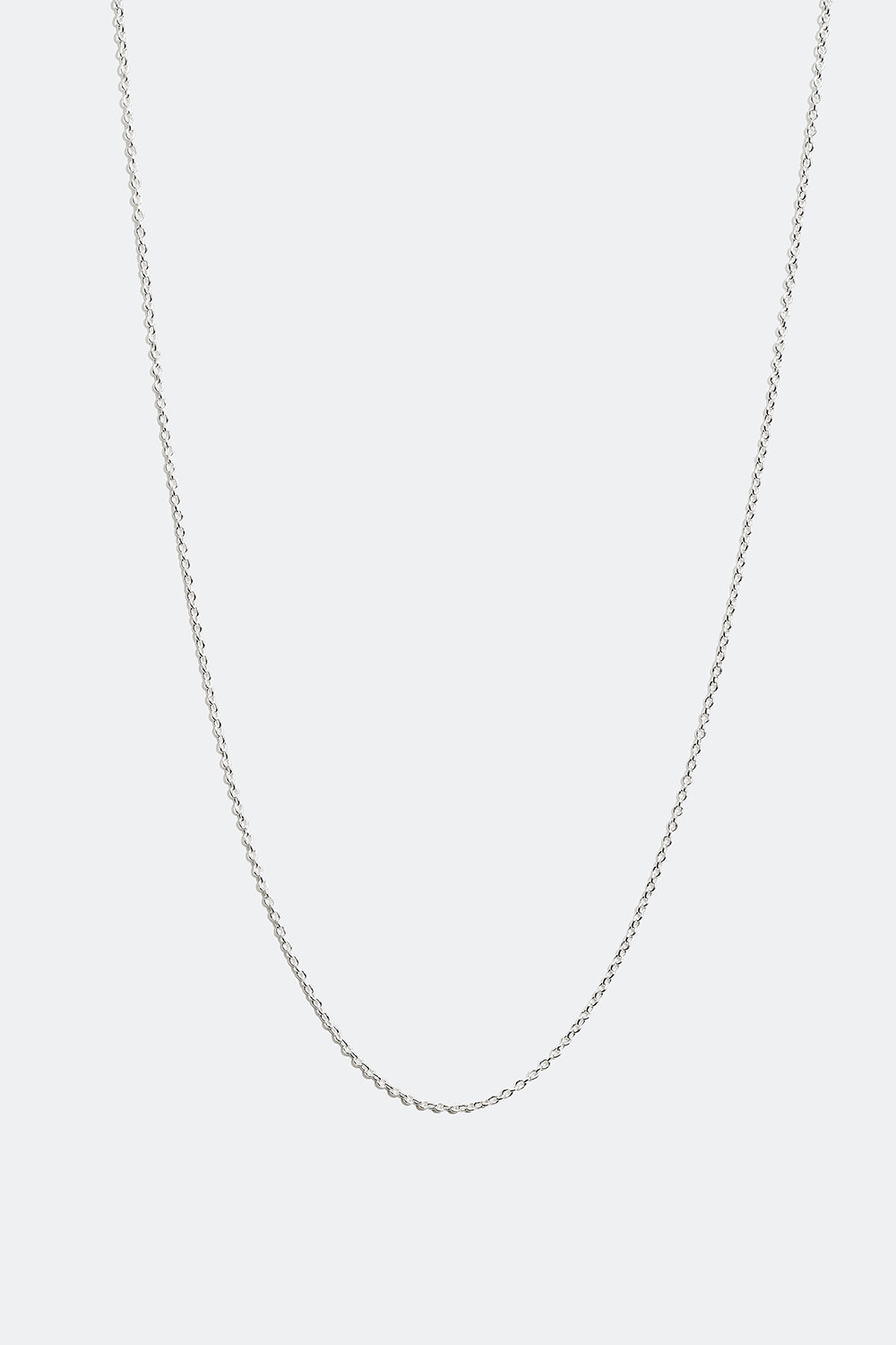 Smalt halskjede i ekte sølv, 45 cm