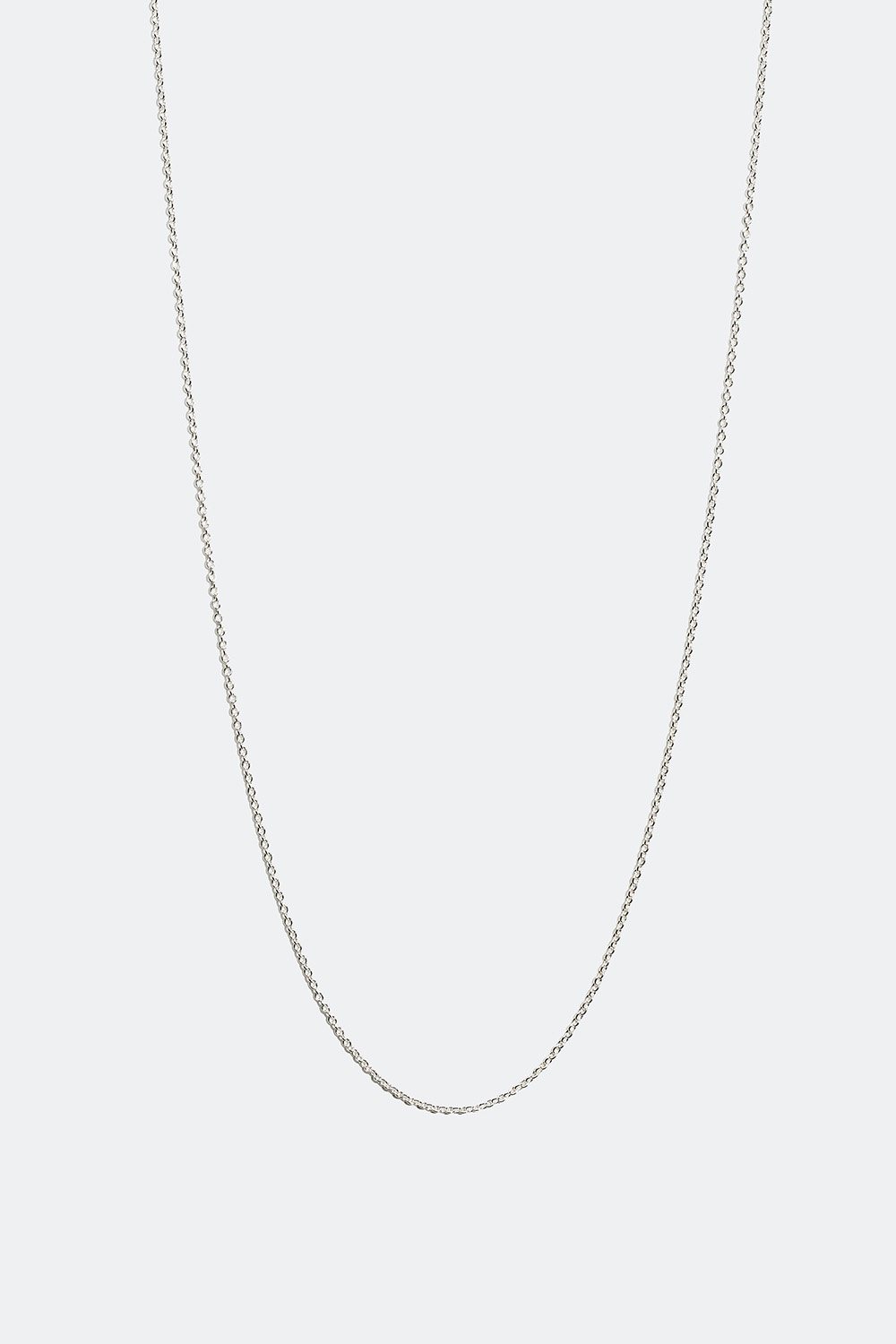 Smalt halskjede i ekte sølv, 55 cm