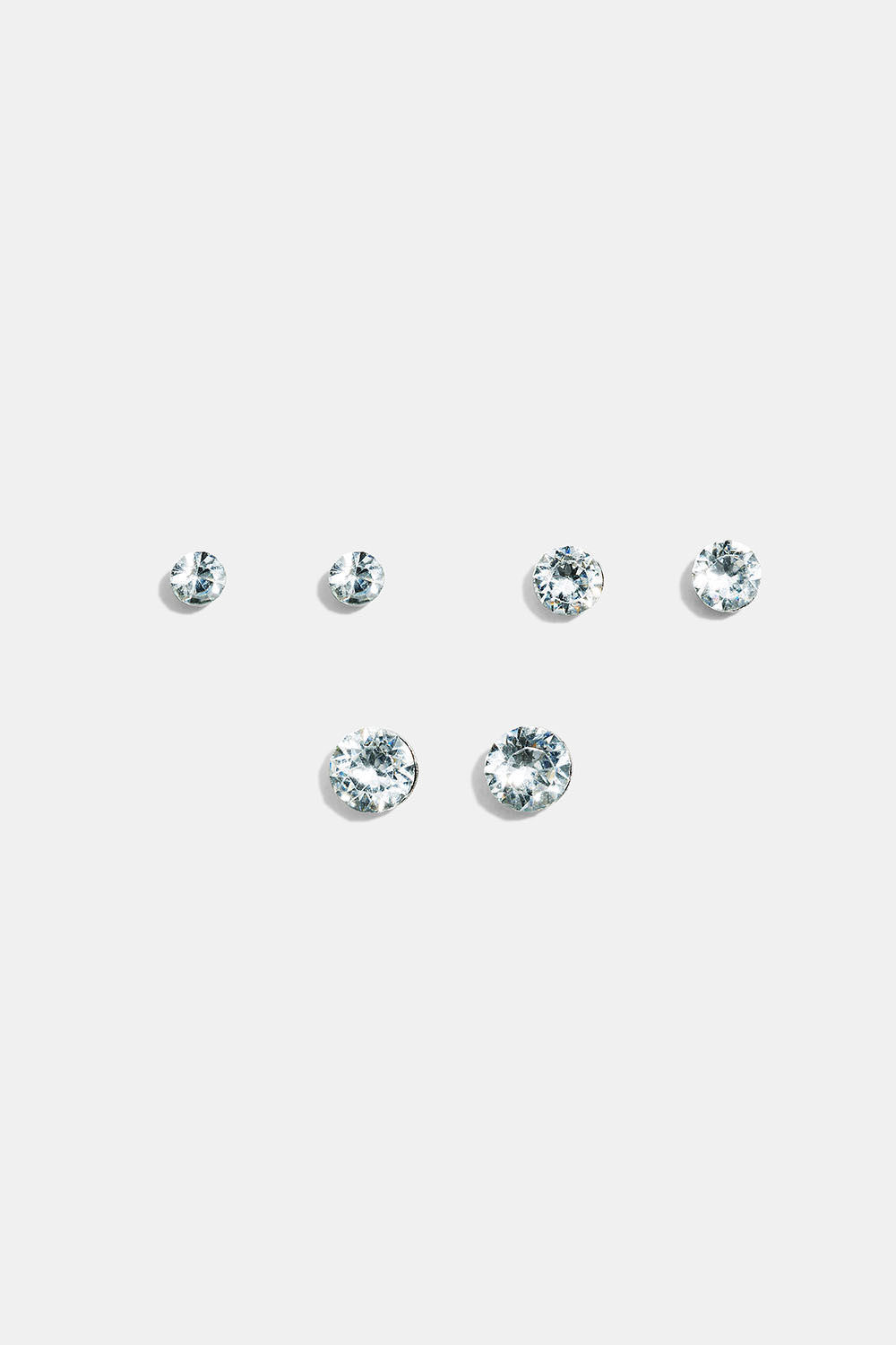 Øredobber med runde glasstener 3pack