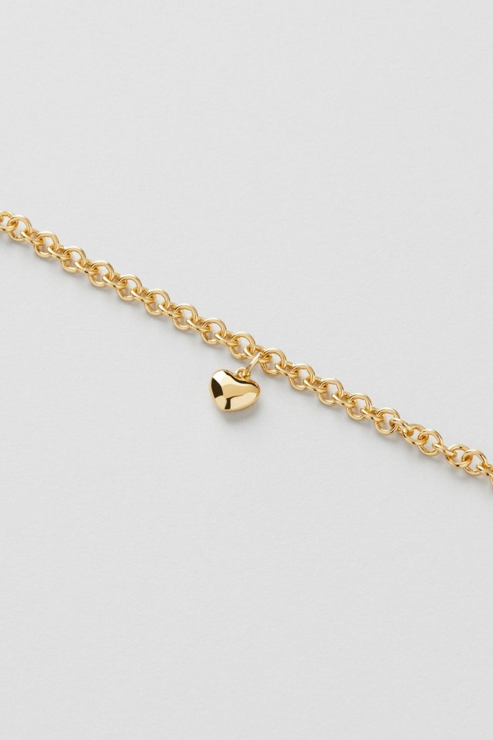 Hedda Puffy Heart Bracelet 24k Gold Plated