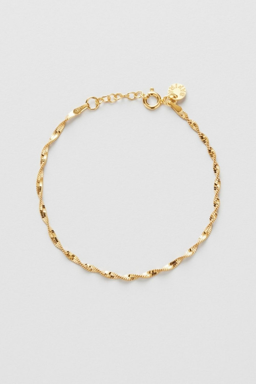Twisted Herringbone Bracelet 18k Gold Plated