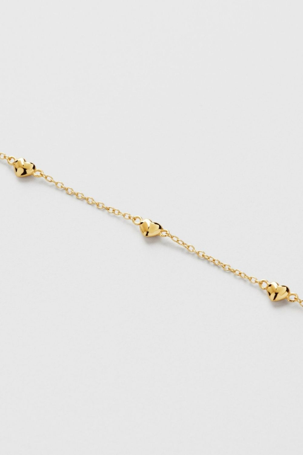 Solid Puffy Hearts Bracelet 18k Gold Plated