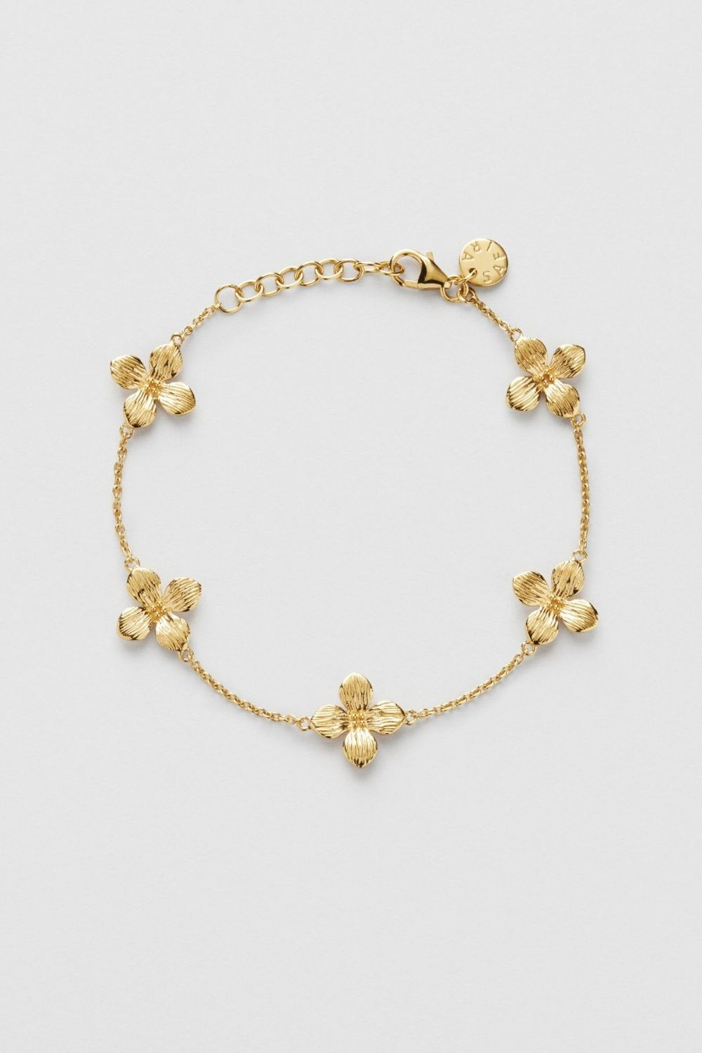 Petunia Flower Bracelet 24k Gold Plated