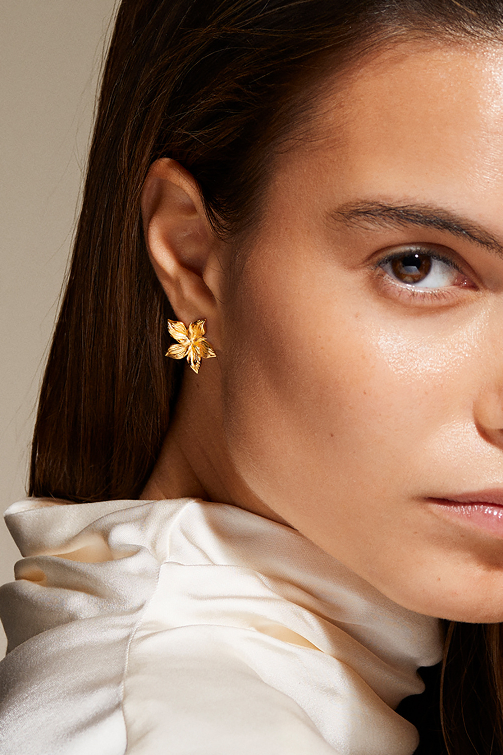 Magnolia Earrings 18k Gold Plated