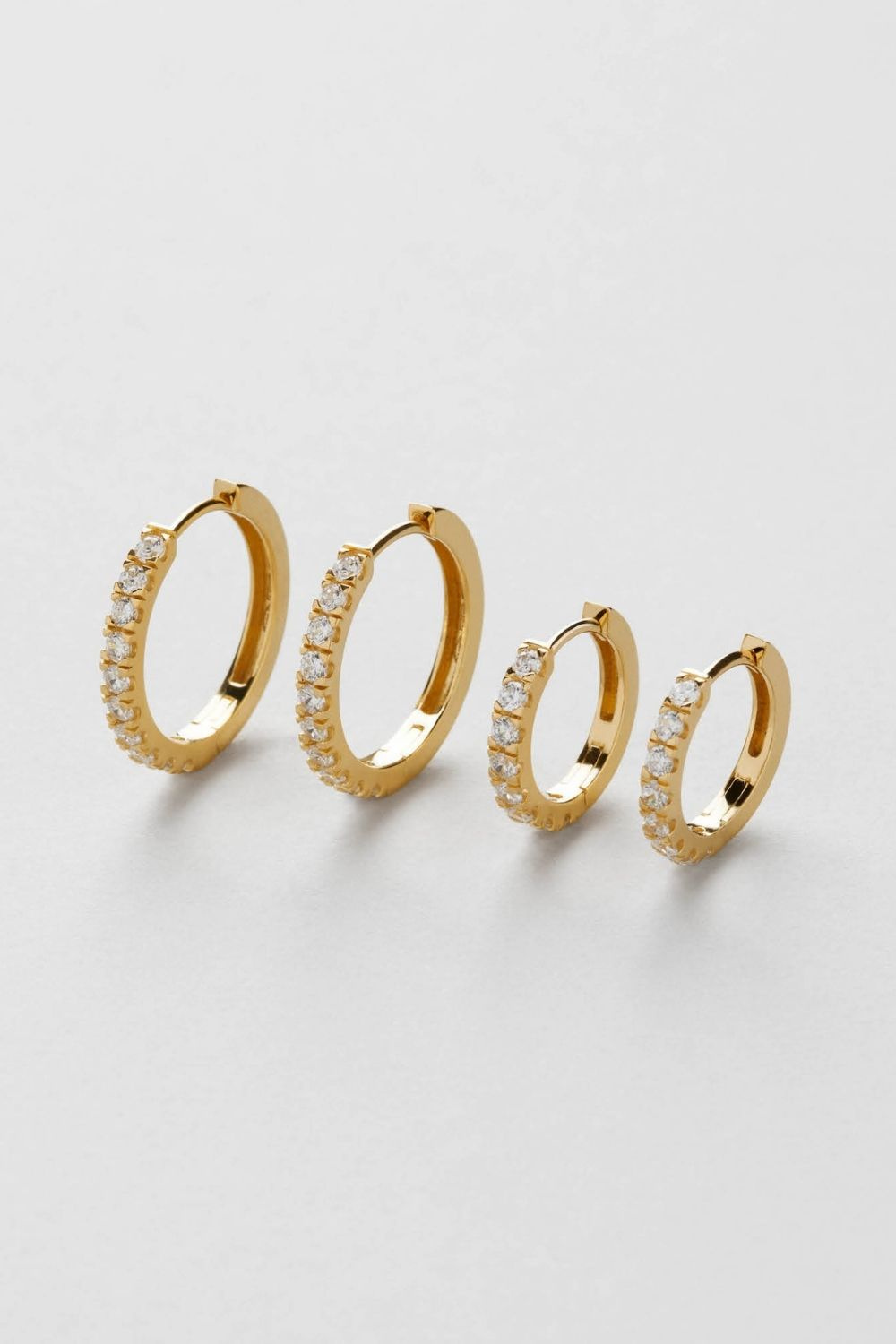 Duo Bling Hoops 24k Gold Plated