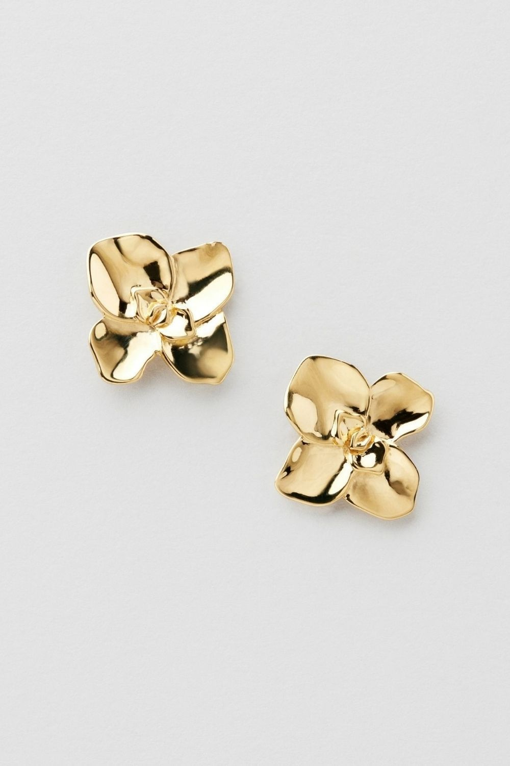 Orchid Flower Earrings 24k Gold Plated