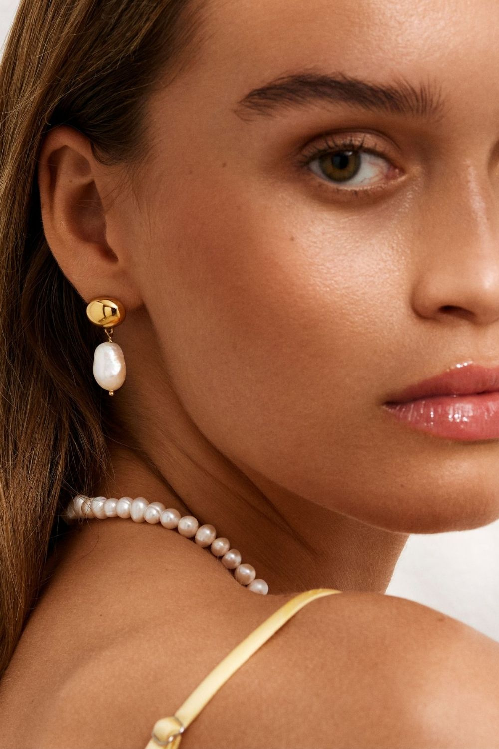 Baroque Pearl Studs 24k Gold Plated