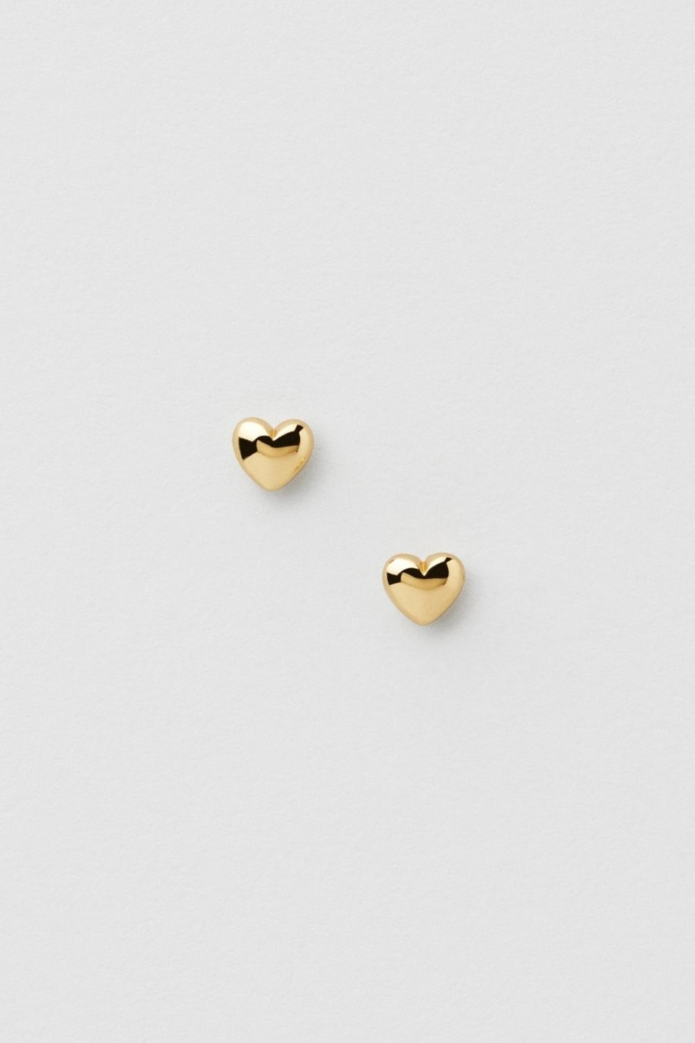 Puffy Heart Studs 18k Gold Plated