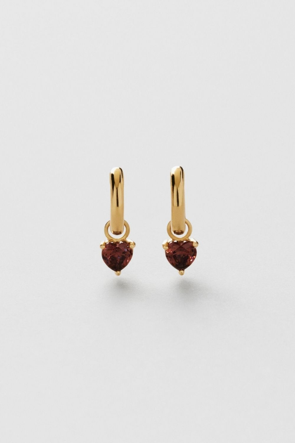 Espresso Heart Hoops 18k Gold Plated