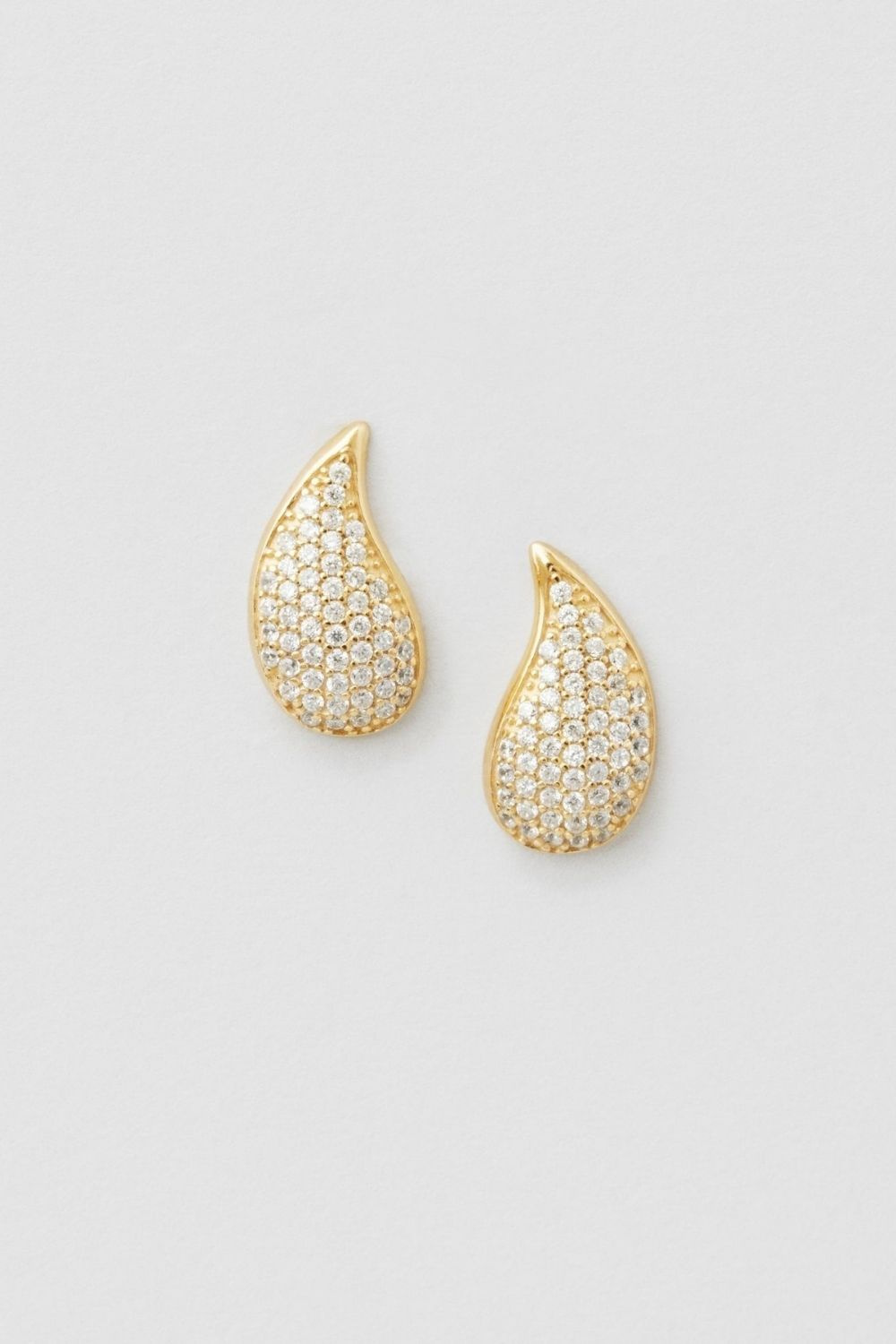 Tear Drop Studs 24k Gold Plated