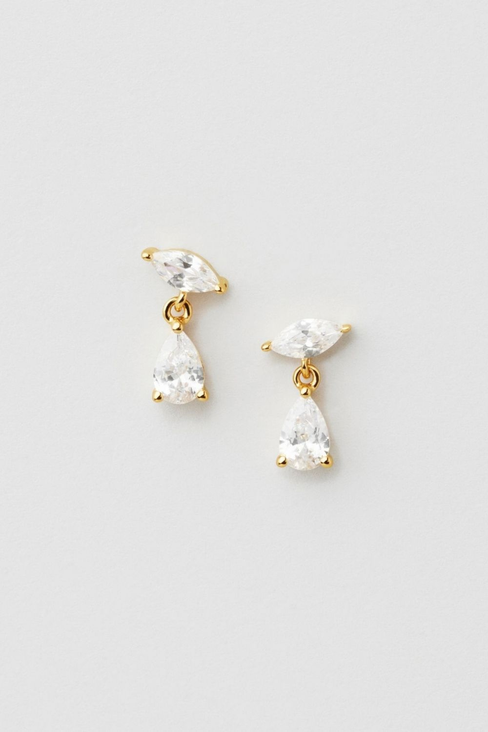 Drop Marquise Studs 24k Gold Plated