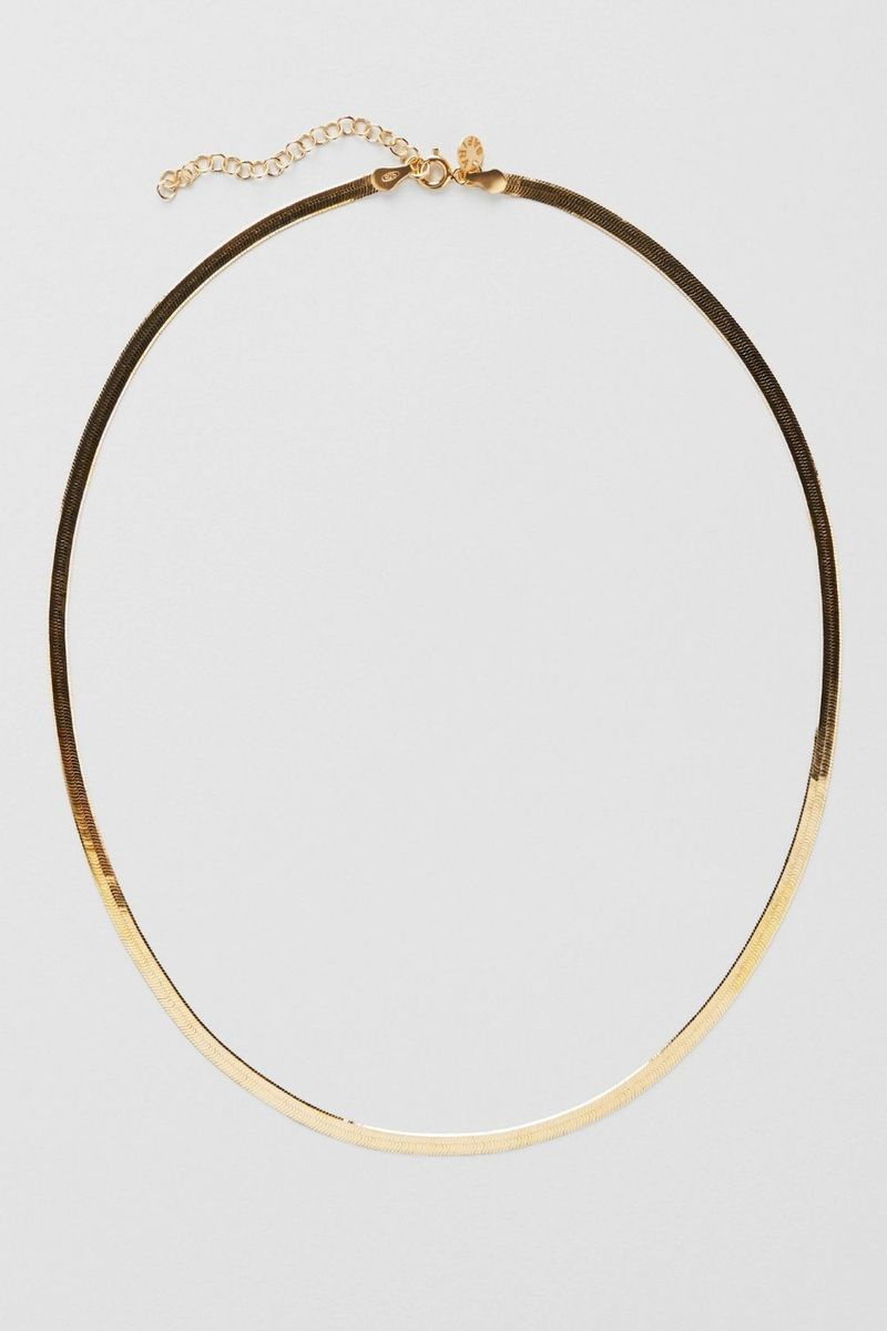 Herringbone Necklace (M) 18k Gold Plated