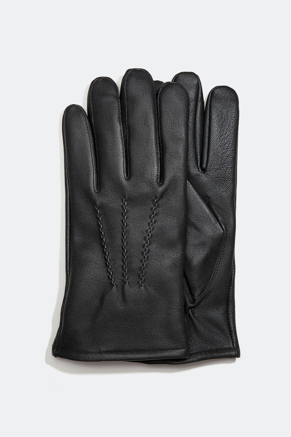 Svarte skinnhansker for menn med dekorativ søm