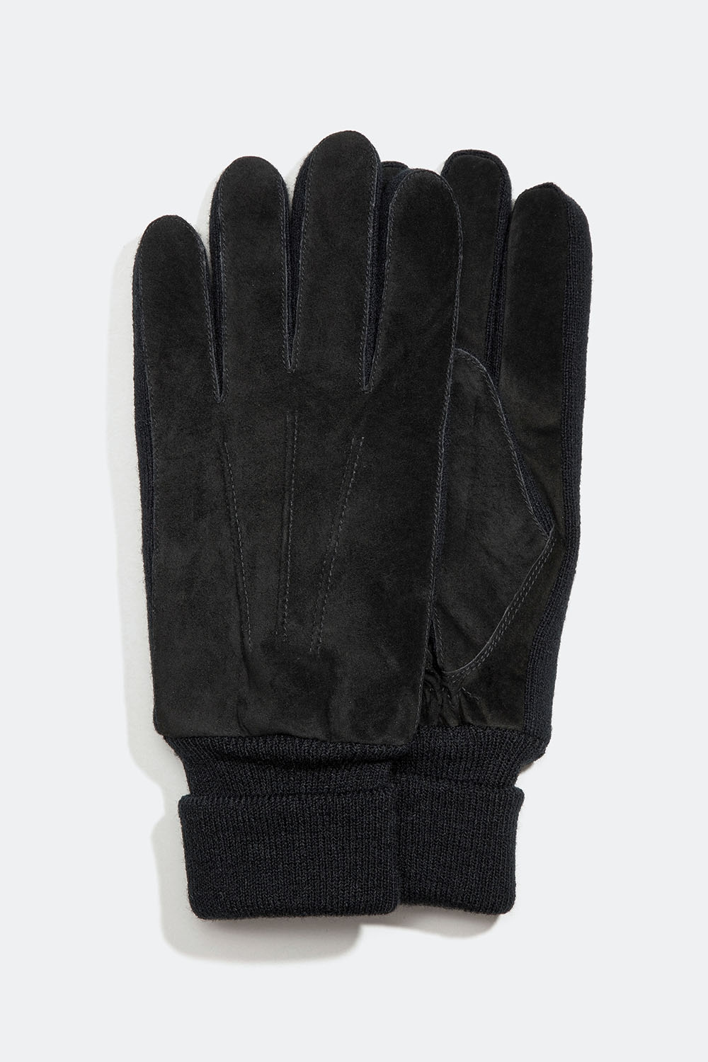 Svarte mokkahansker for menn med elastiske mansjetter