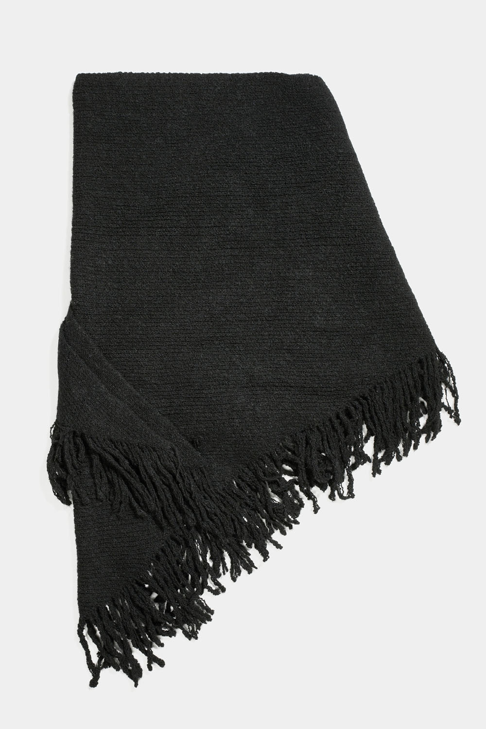 Svart trekantskjerf med frynser