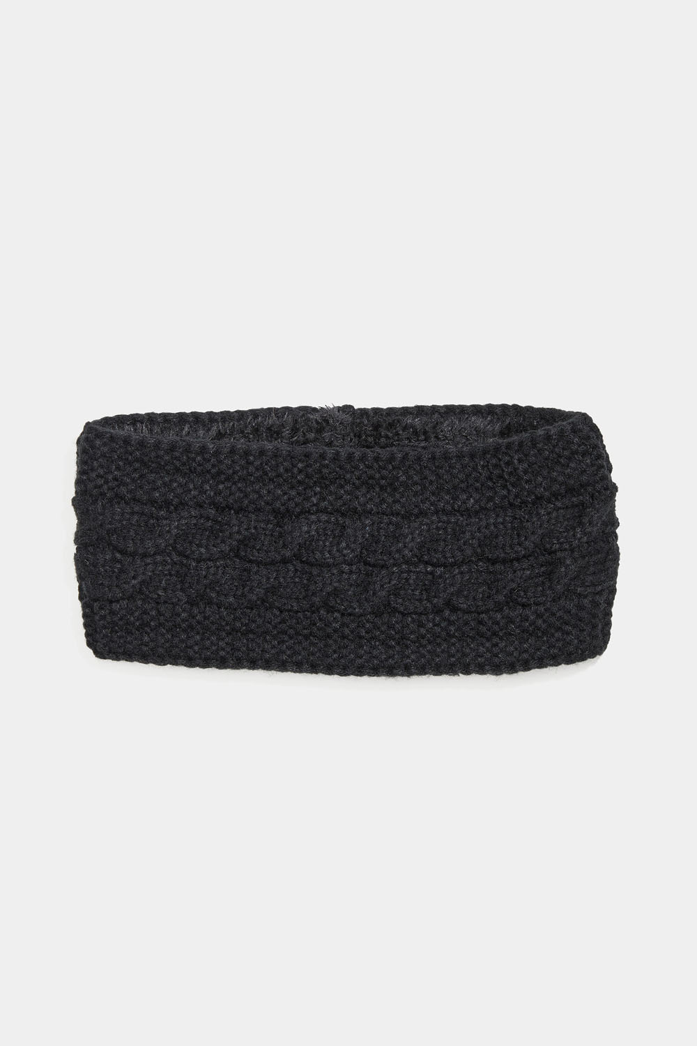 Svart strikket pannebånd