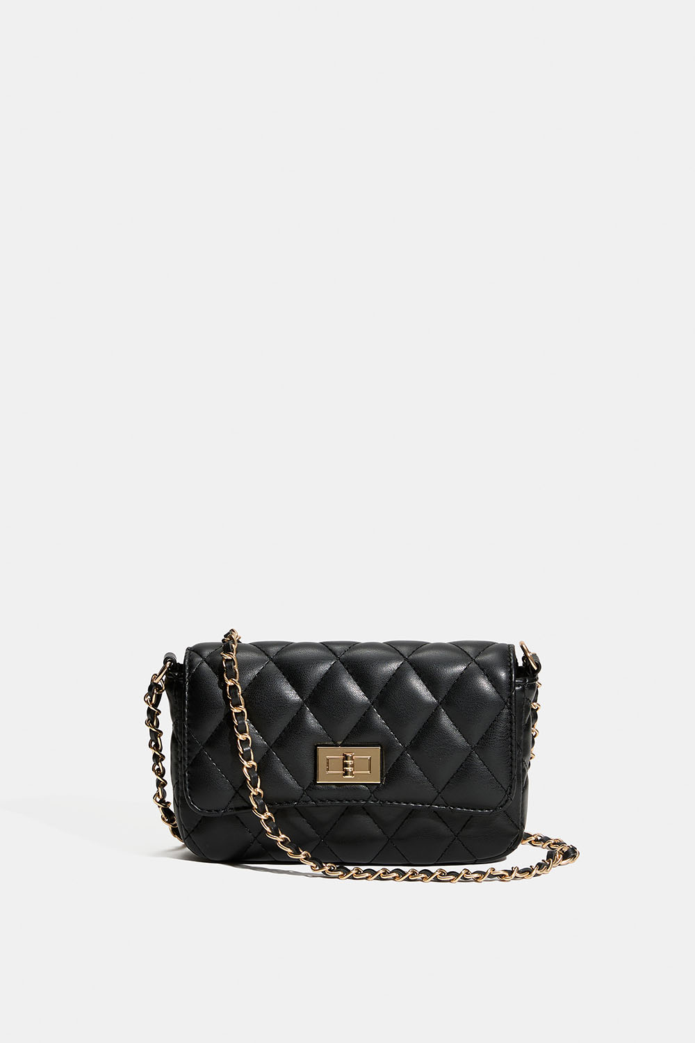 Svart vattert veske med skulderrem