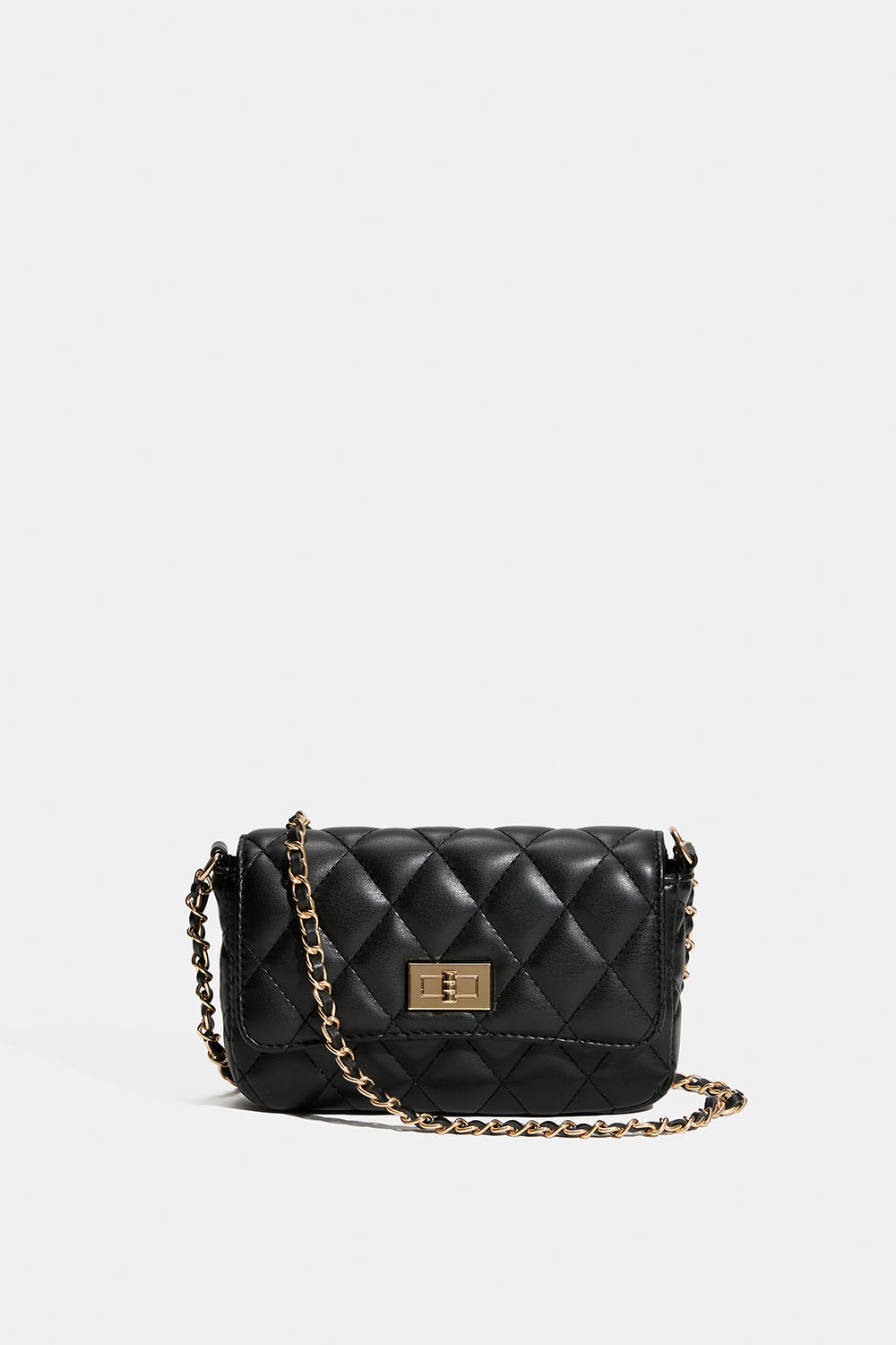 Svart vattert veske med skulderrem