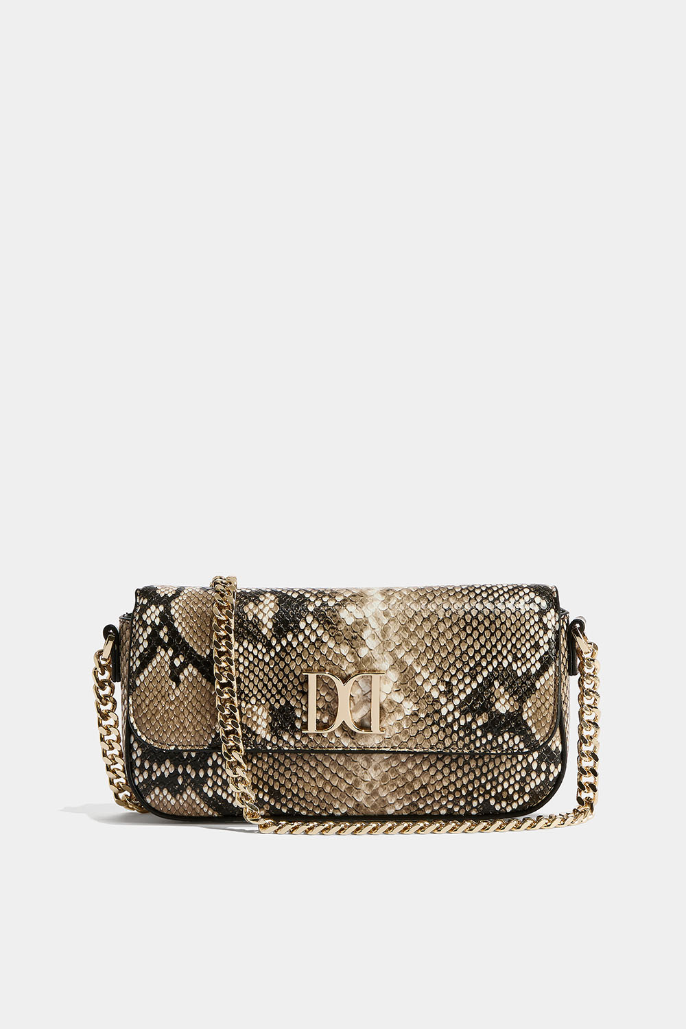 Rektangulær veske med slangeskinnsmønster