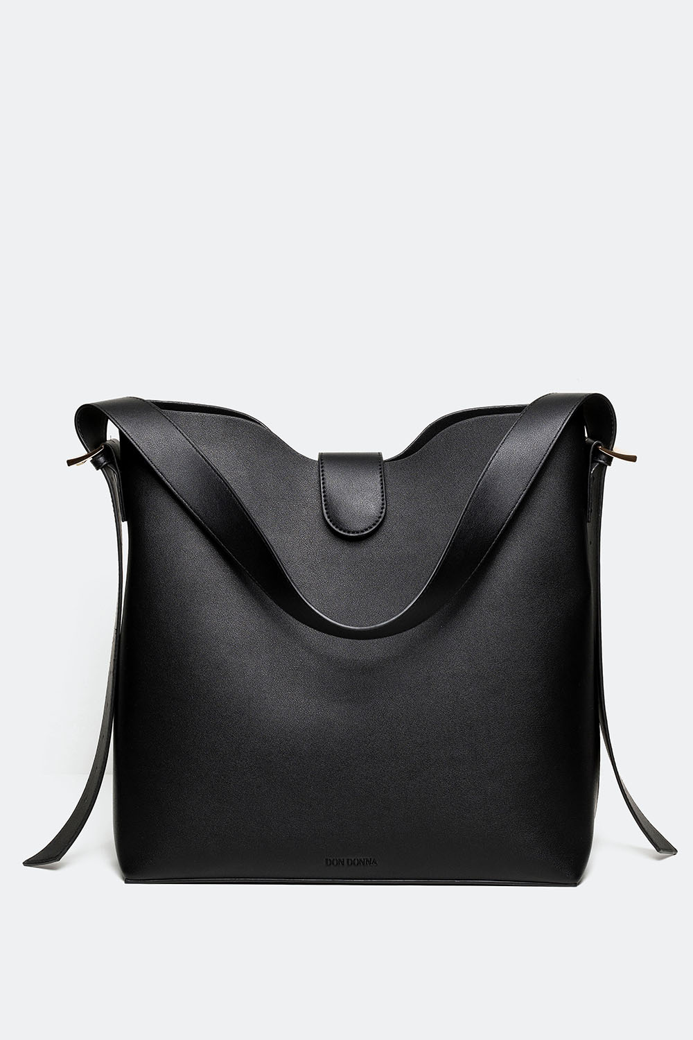 Stor svart veske med justerbar skulderrem