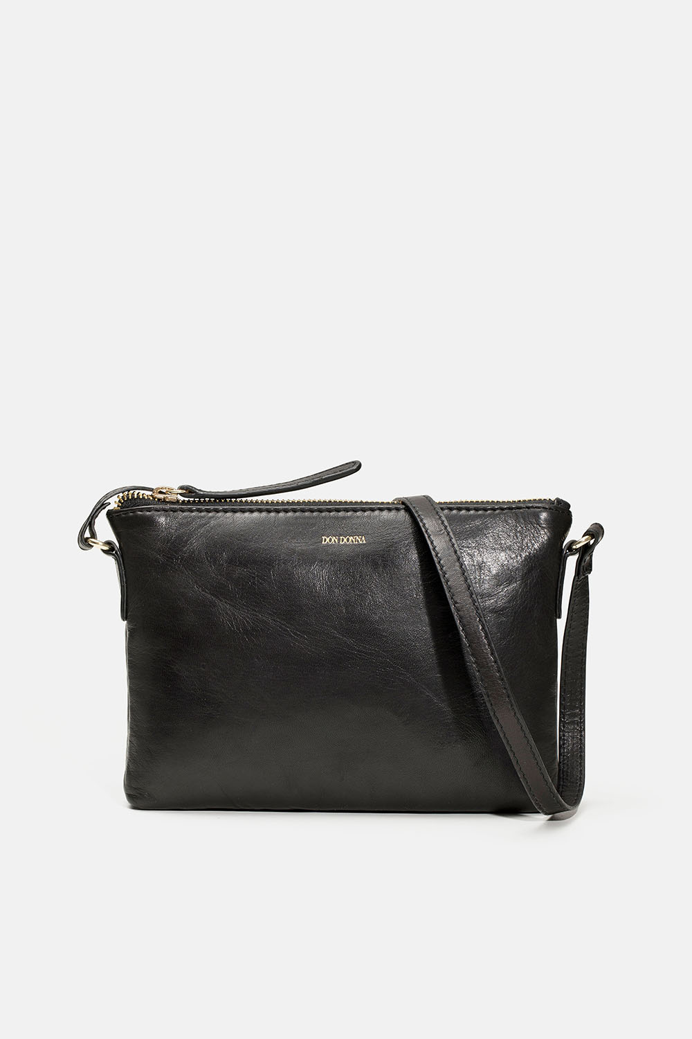Svart crossbody-veske i skinn