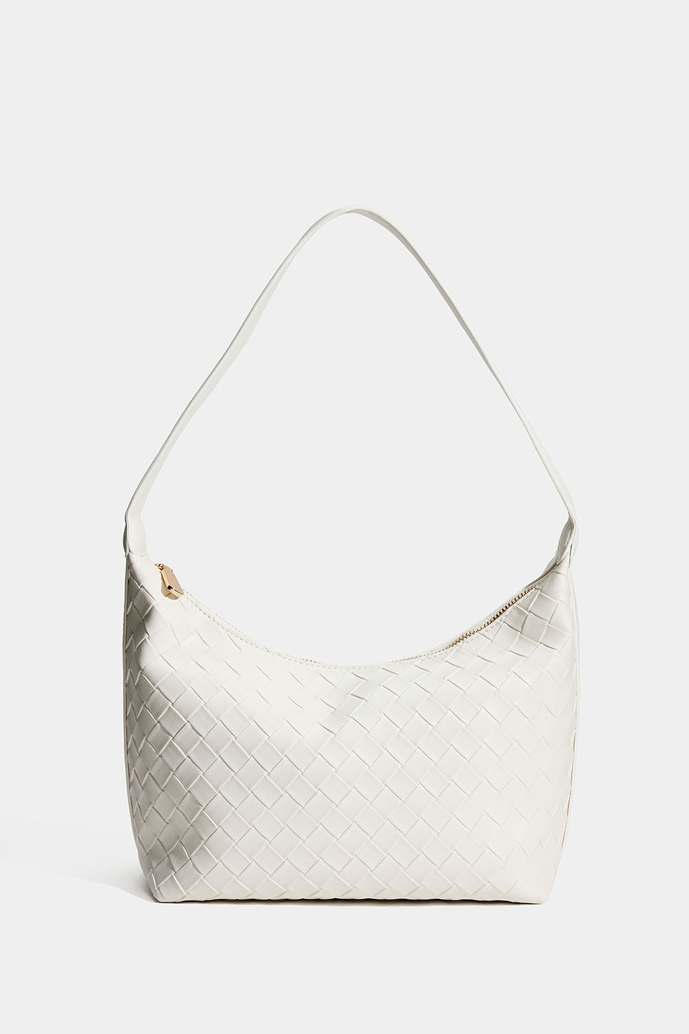 Hvit veske med flettet tekstur