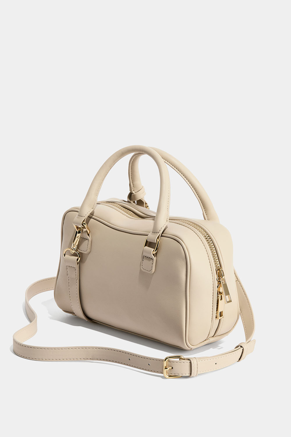 Beige, liten rektangulær veske