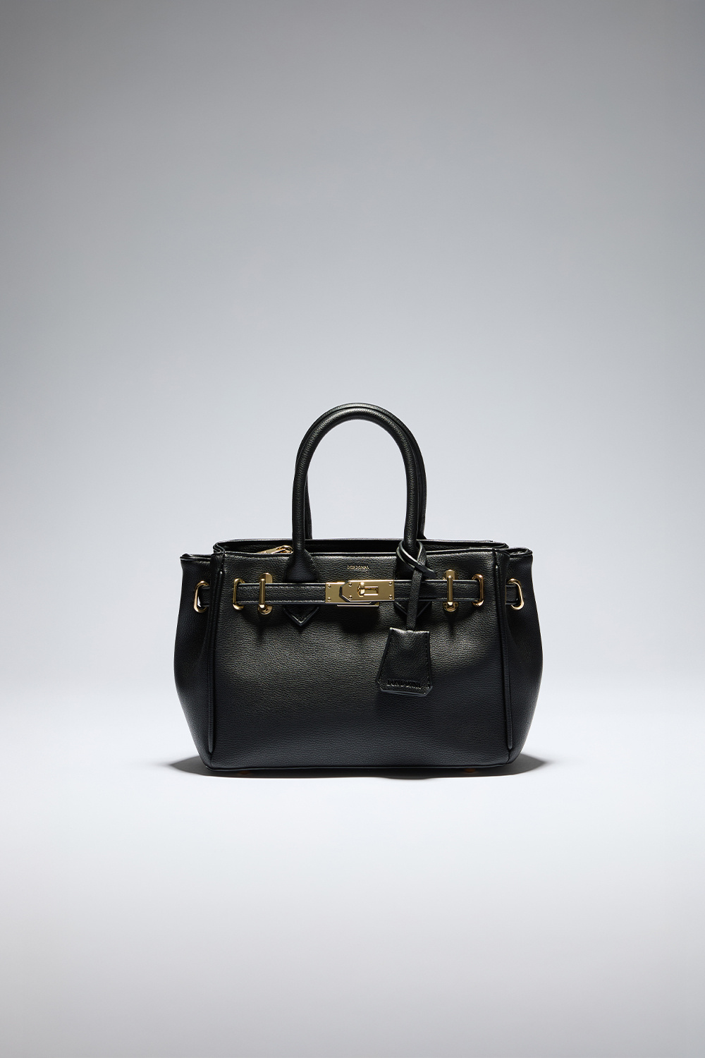 Liten handleveske med beltedetalj