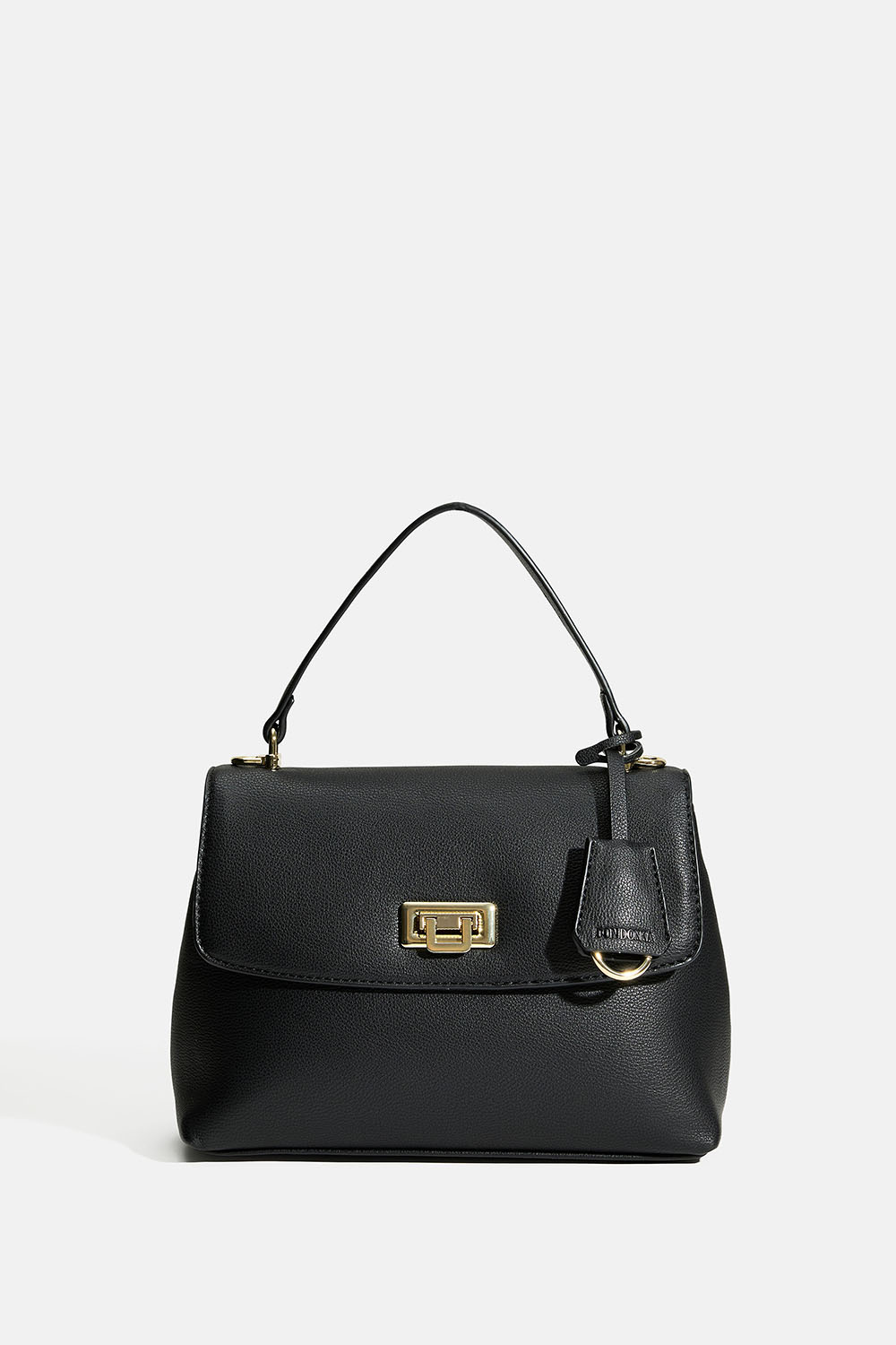 Veske med topphåndtak i sort imitert skinn