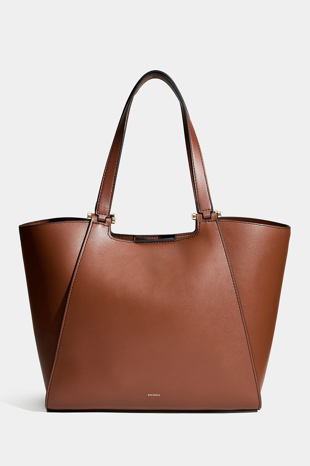 Brun tote-veske med dobbel skulderrem