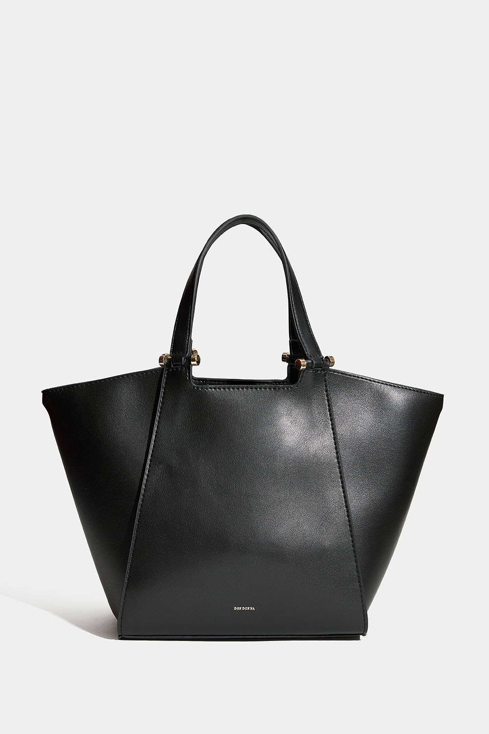 Liten svart tote bag med dobbelt skulderrem