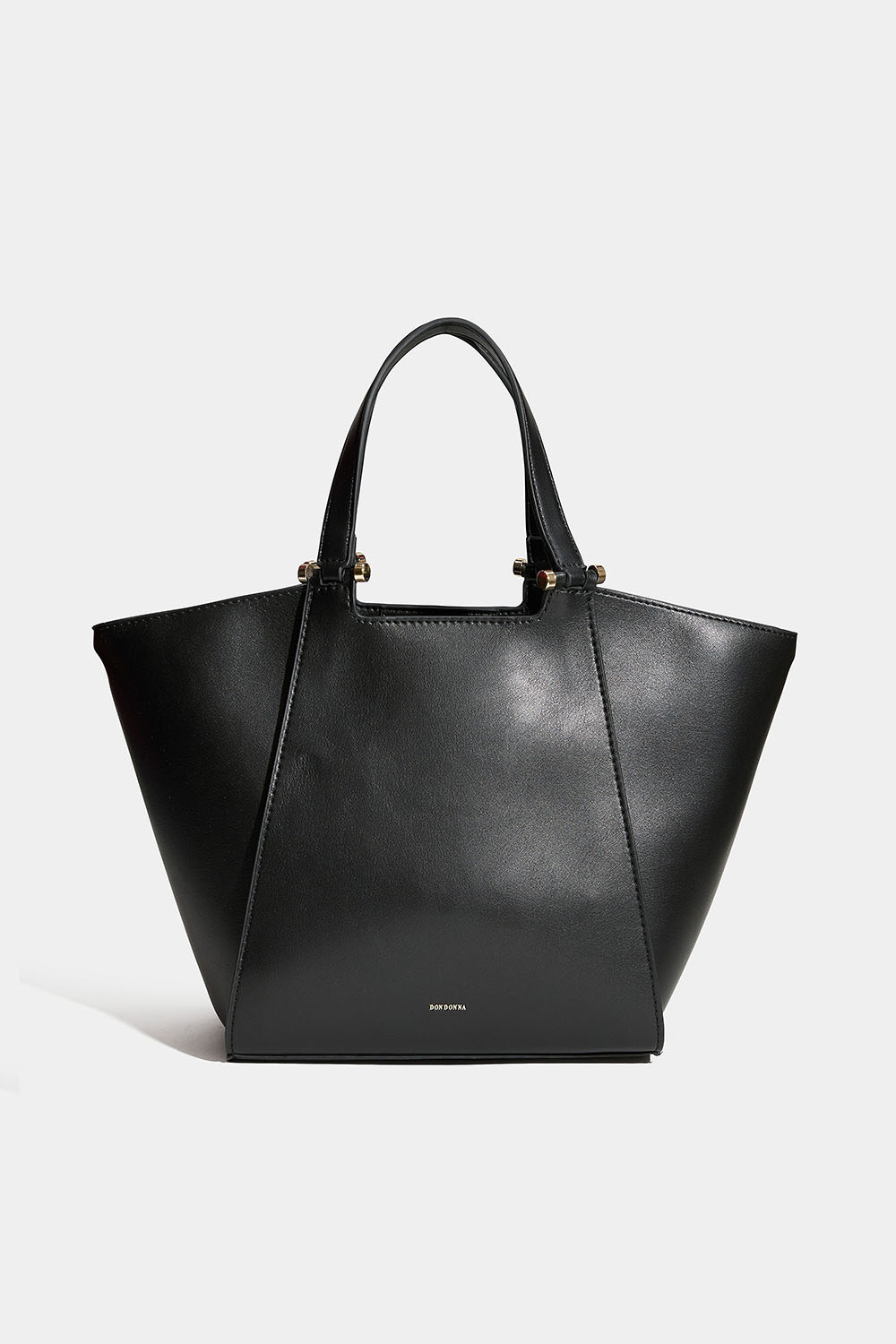 Liten svart tote bag med dobbelt skulderrem